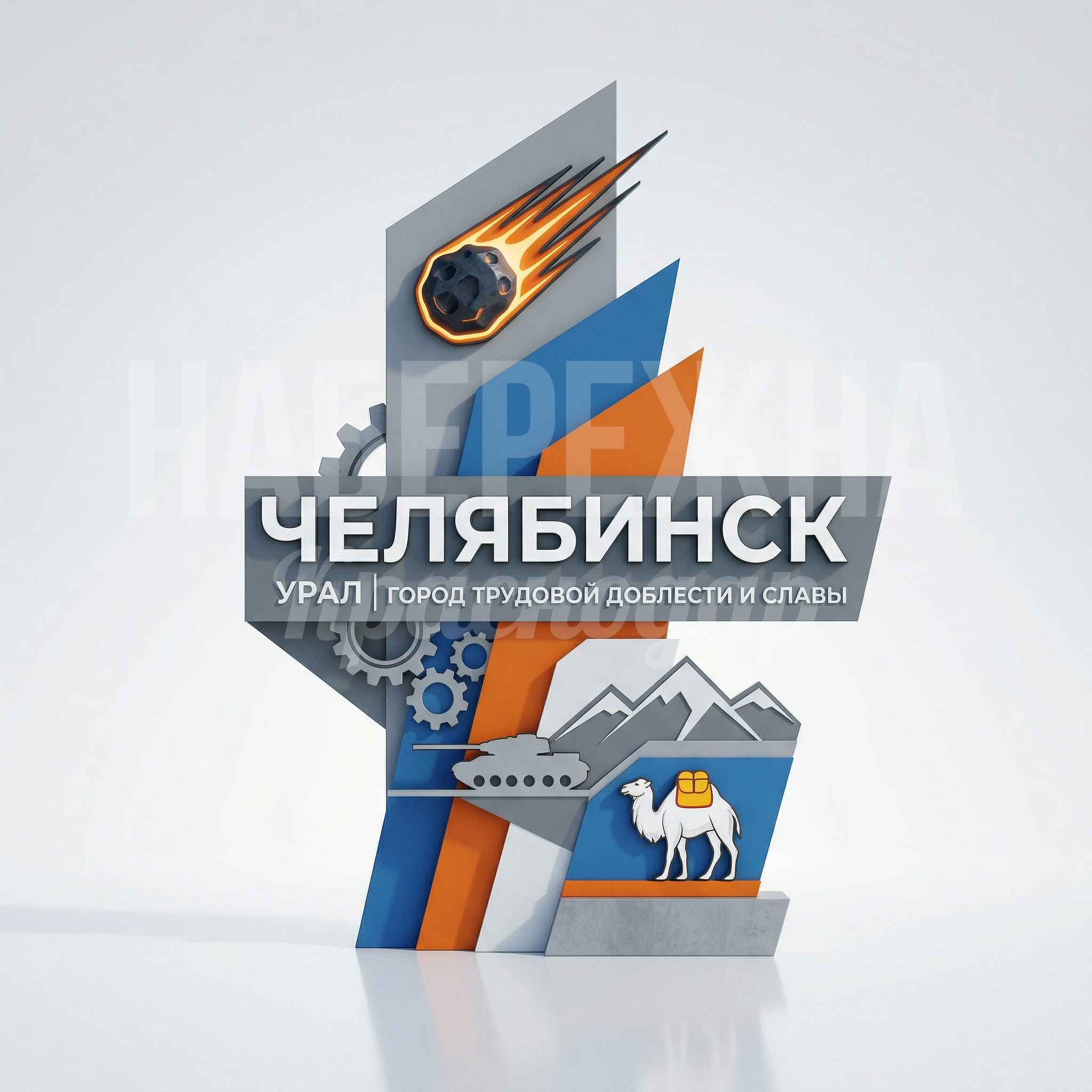 Стилизованная въездная стела для города Челябинск
