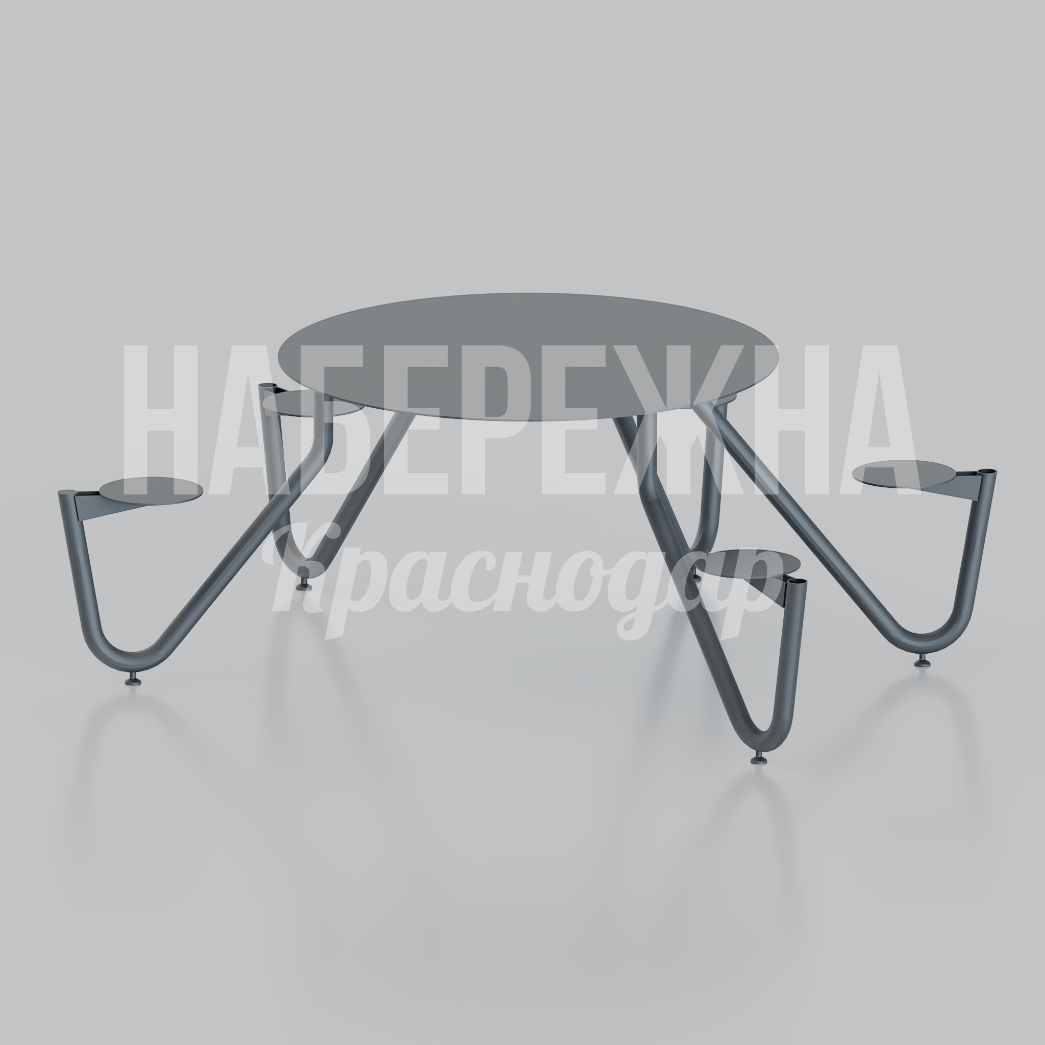 Уличный стол с сиденьями Rub 1960x1730x760 мм. MAF25-121 Стол с интегрированными сиденьями. Цельносварная конструкция на 4 места. Стойкость к вандализму и нагрузкам.