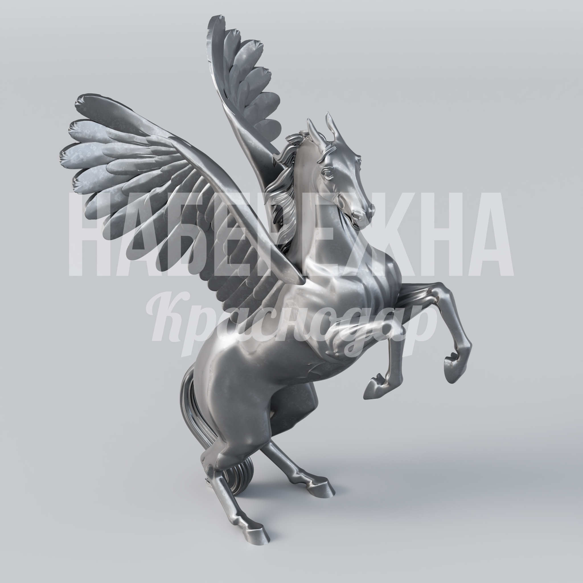 Пегас Idupdåol — купить, MET-23.007 | Набережна Пегас Idupdåol 1930x2400x3000 мм. MET-23.007 Скульптура крылатого коня для парков и площадей, привлекает внимание посетителей, создаёт запоминающийся образ территории.