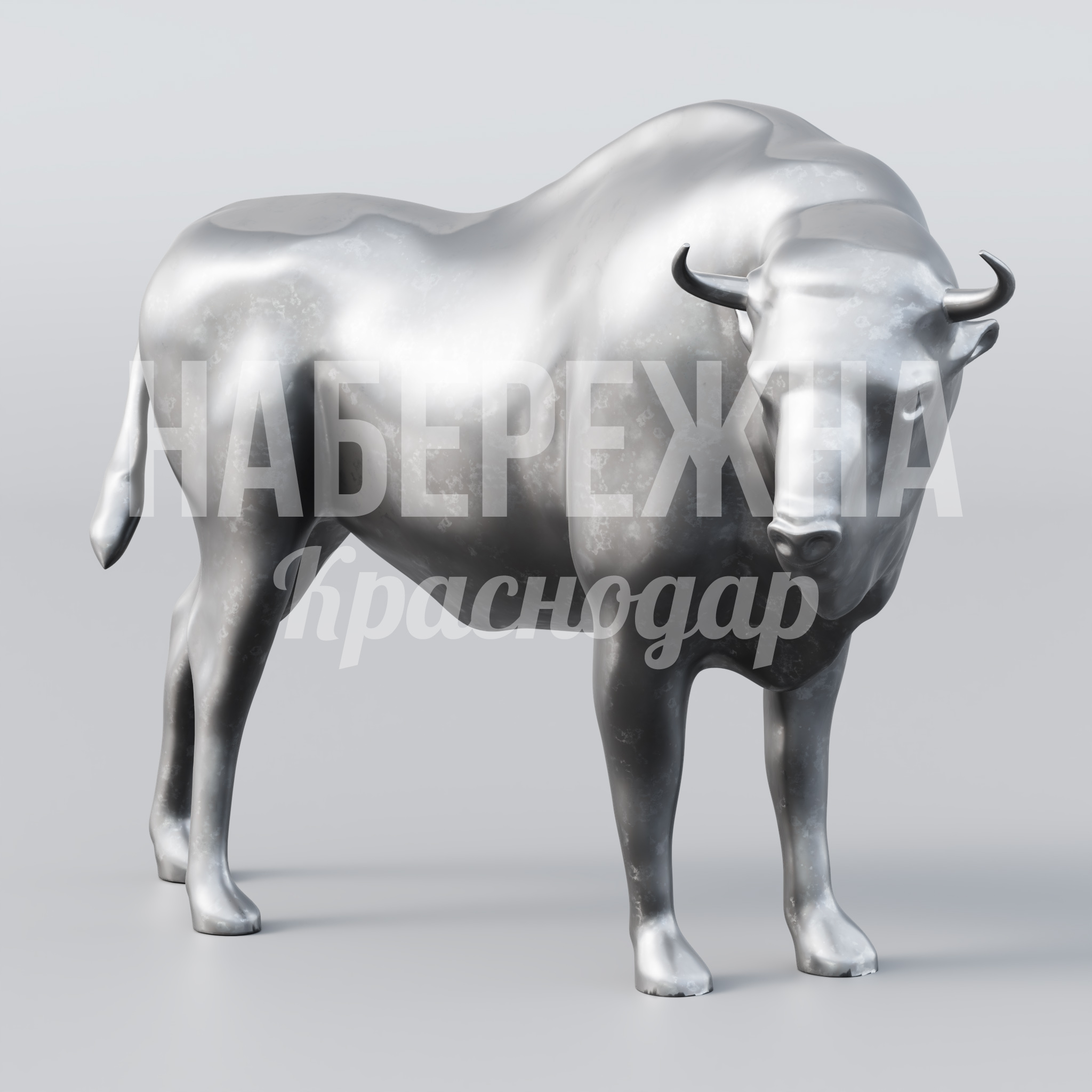 Зубр Bumol 1100x2800x2000 мм. MET-23.028 Скульптура зубра в натуральную величину для парков и общественных пространств. Привлекает внимание посетителей.