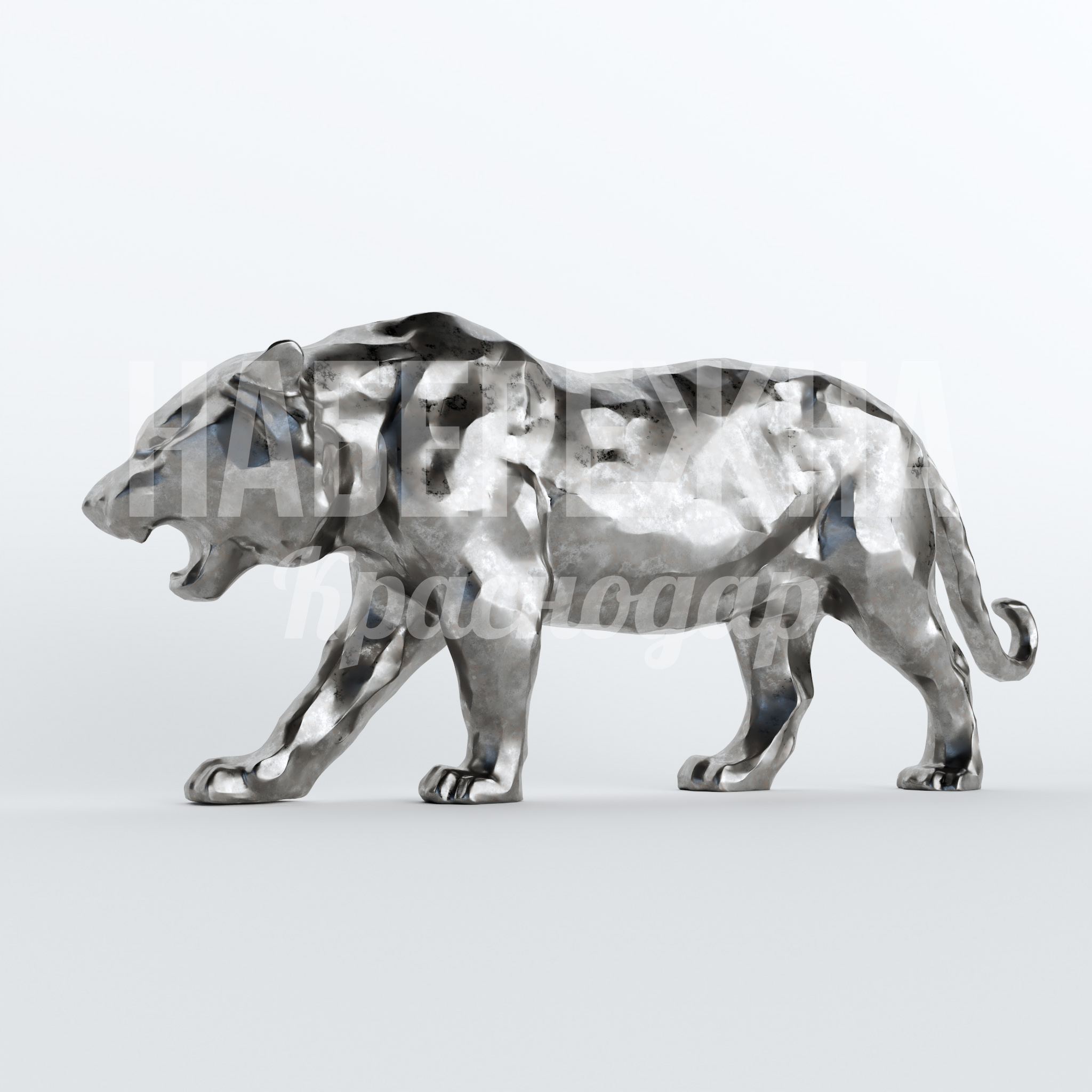 Металлическая фигура тигра Röo 800x3500x1400 мм. MTF-22.001 Металлическая фигура тигра для оформления парков и общественных пространств. Притягивает внимание посетителей.