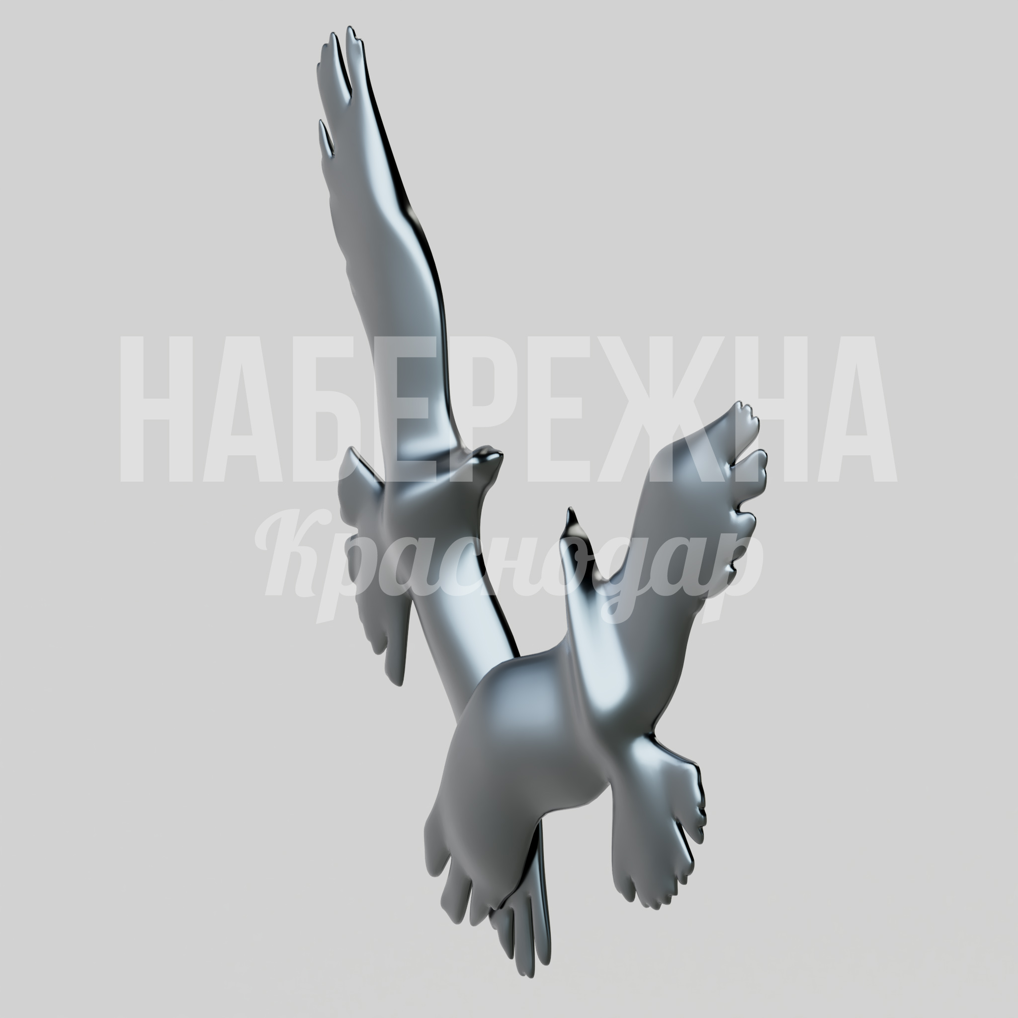 Металлическая фигура птиц Kiuryuu - заказать, Птицы, Металл