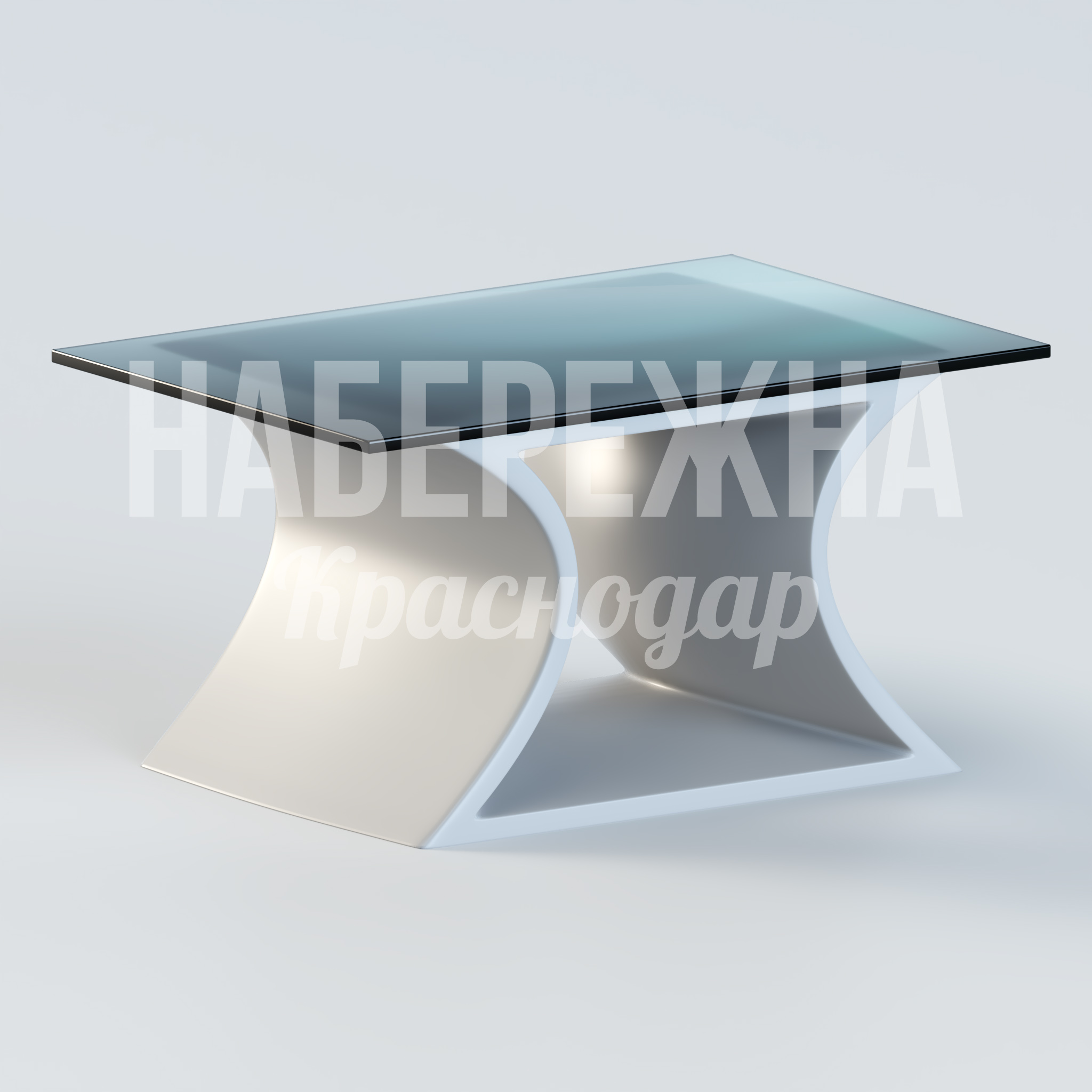 Стол Daupcuj 800x1200x620 мм. OST-20.058 Стол с изогнутым основанием из композитного материала, стойкого к влаге и УФ-лучам, для общественных пространств.