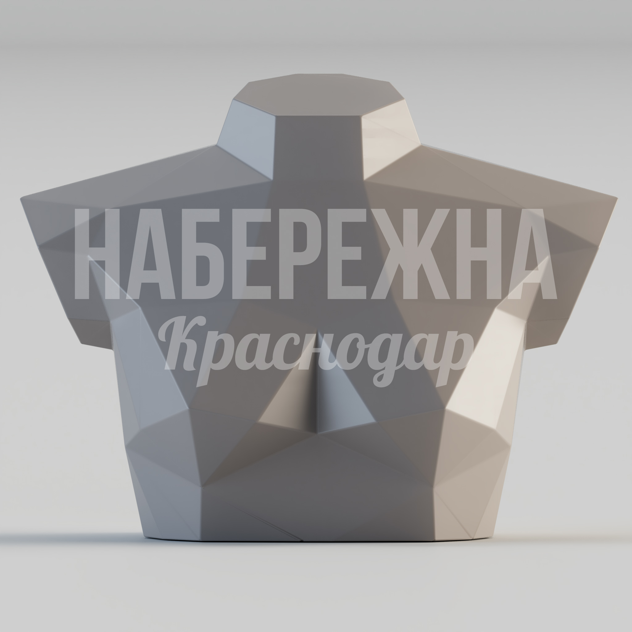 Женский бюст полигональный - купить, 320x500x400 мм, Стеклопластик