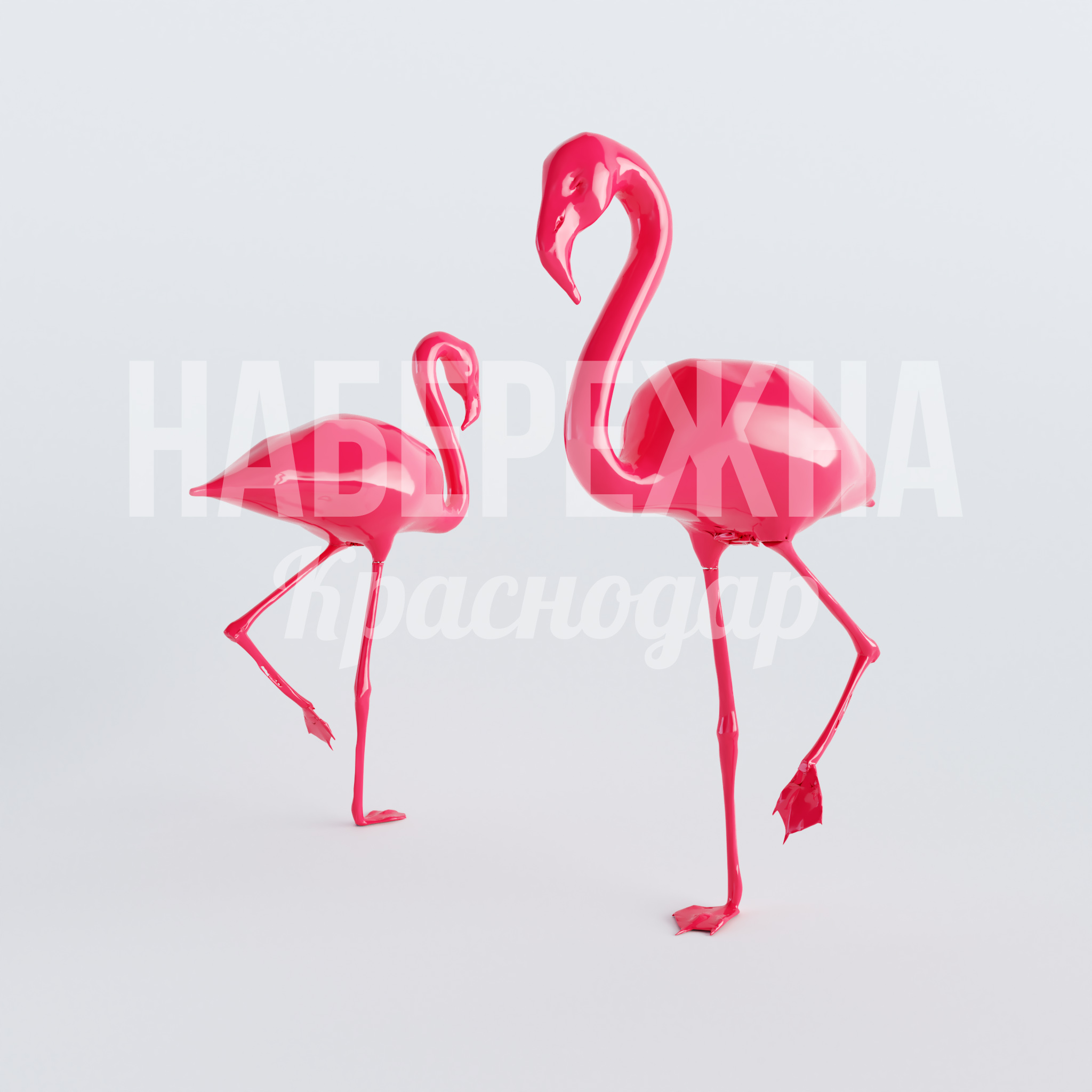 Фламинго Dåbva 650x500x1200 мм. STF-22.004 Декоративная фигура фламинго из металла для оформления парков, площадей и развлекательных зон, устойчива к осадкам.