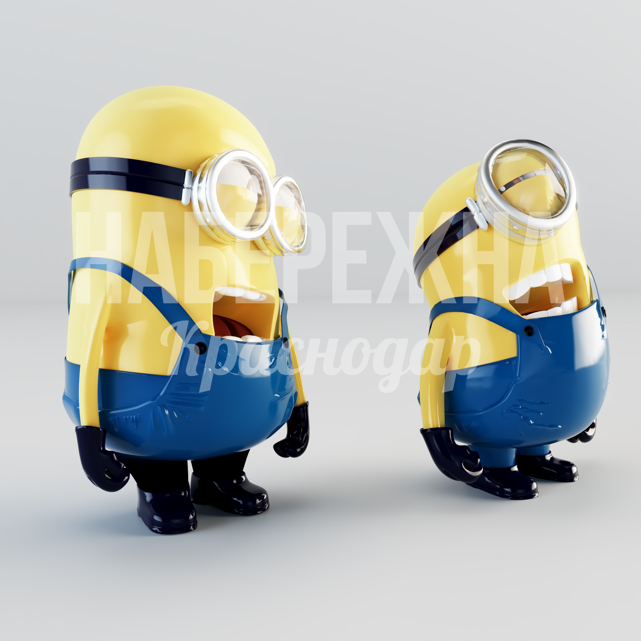 Миньоны Stuart и Dave — купить, STF-22.019 | Набережна Миньоны Stuart и Dave - купить, 1000x1380x1600 мм, Металл, Стеклопластик