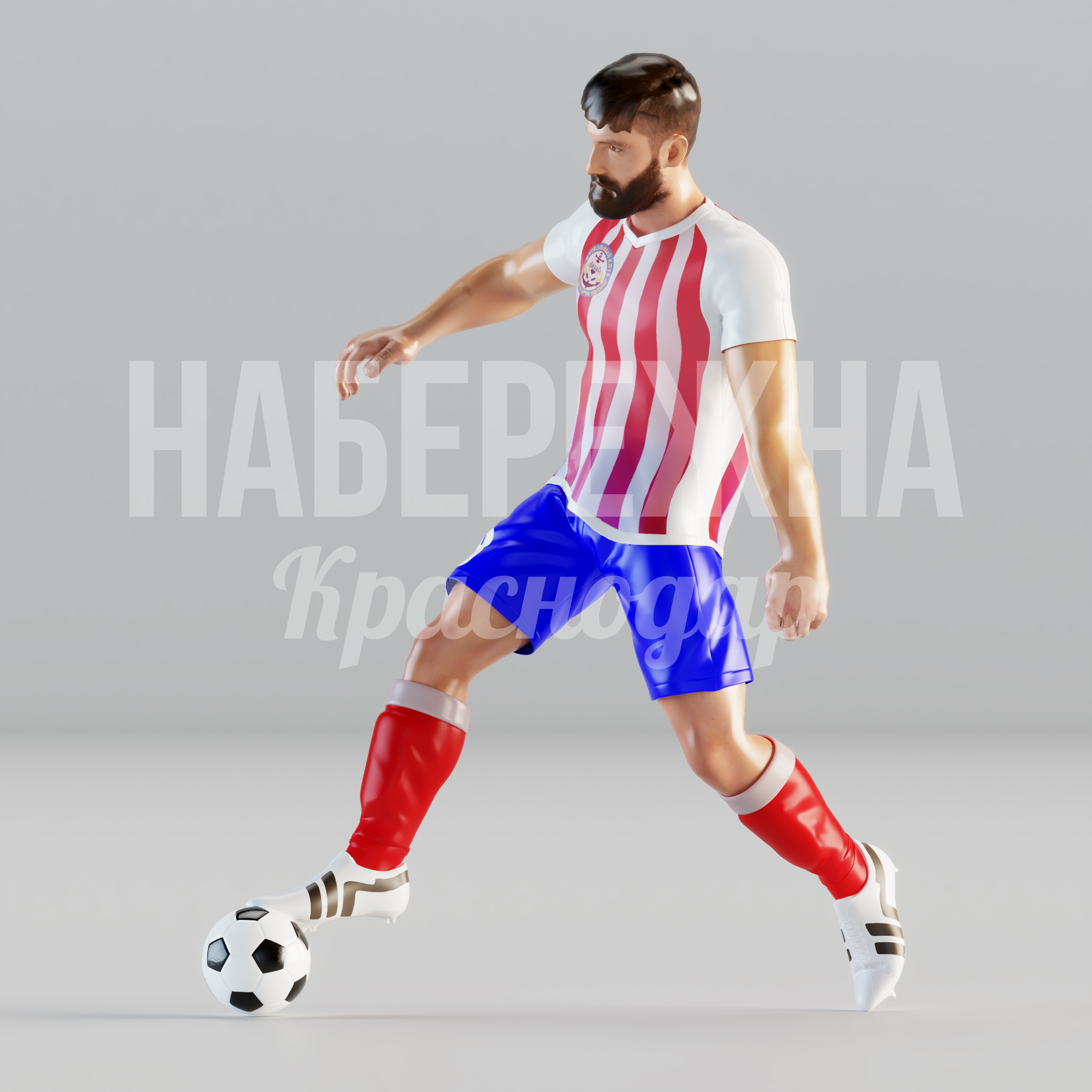 Футболист Åkiay — купить, STF-22.032 | Набережна Футболист Åkiay - купить, 1620x1300x1850 мм, Стеклопластик