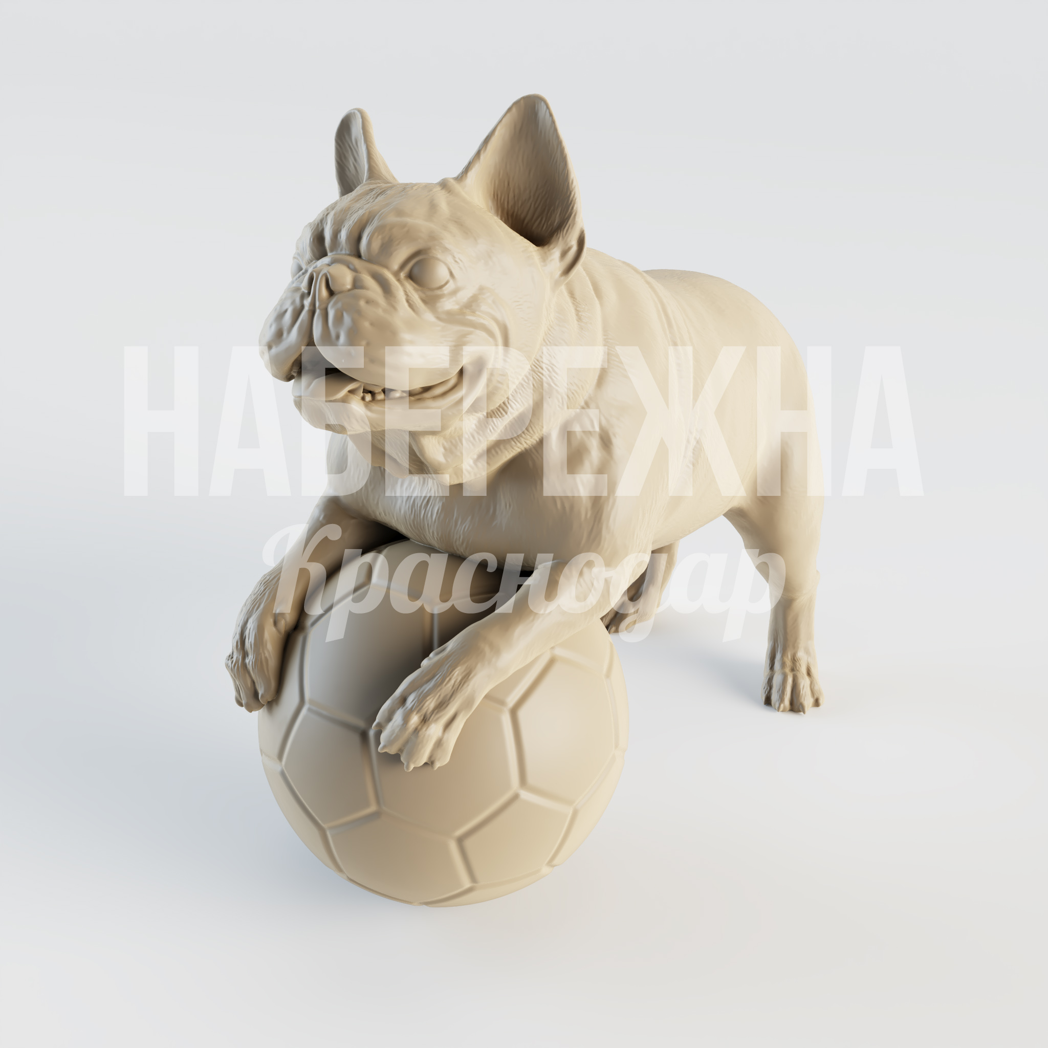 Бульдог "Svinyuka" — купить, STF-22.046 | Набережна Бульдог "Svinyuka" - купить, 460x1020x1000 мм, Стеклопластик