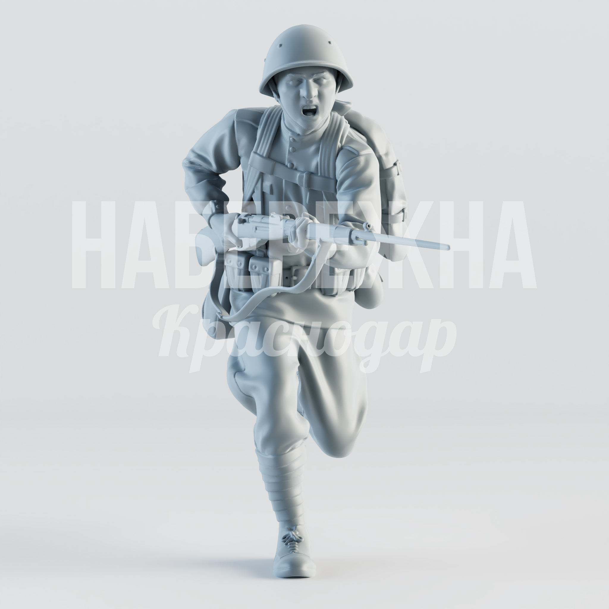 Солдат "Иванов" — купить, STF-22.047 | Набережна Солдат "Иванов" - купить, 2000x1050x1600 мм, Стеклопластик