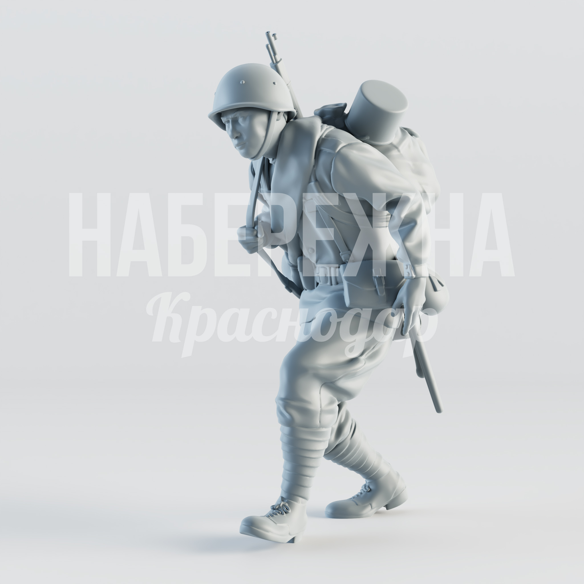 Солдат "Макаров" — купить, STF-22.049 | Набережна Солдат "Макаров" - купить, 920x720x1600 мм, Стеклопластик