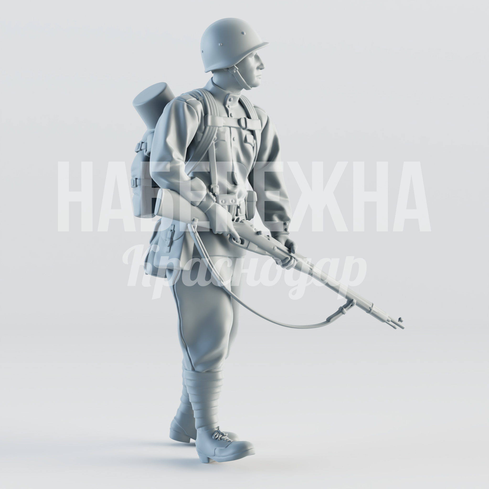 Солдат "Андреев" — купить, STF-22.050 | Набережна Солдат "Андреев" - купить, 1200x1280x1750 мм, Стеклопластик