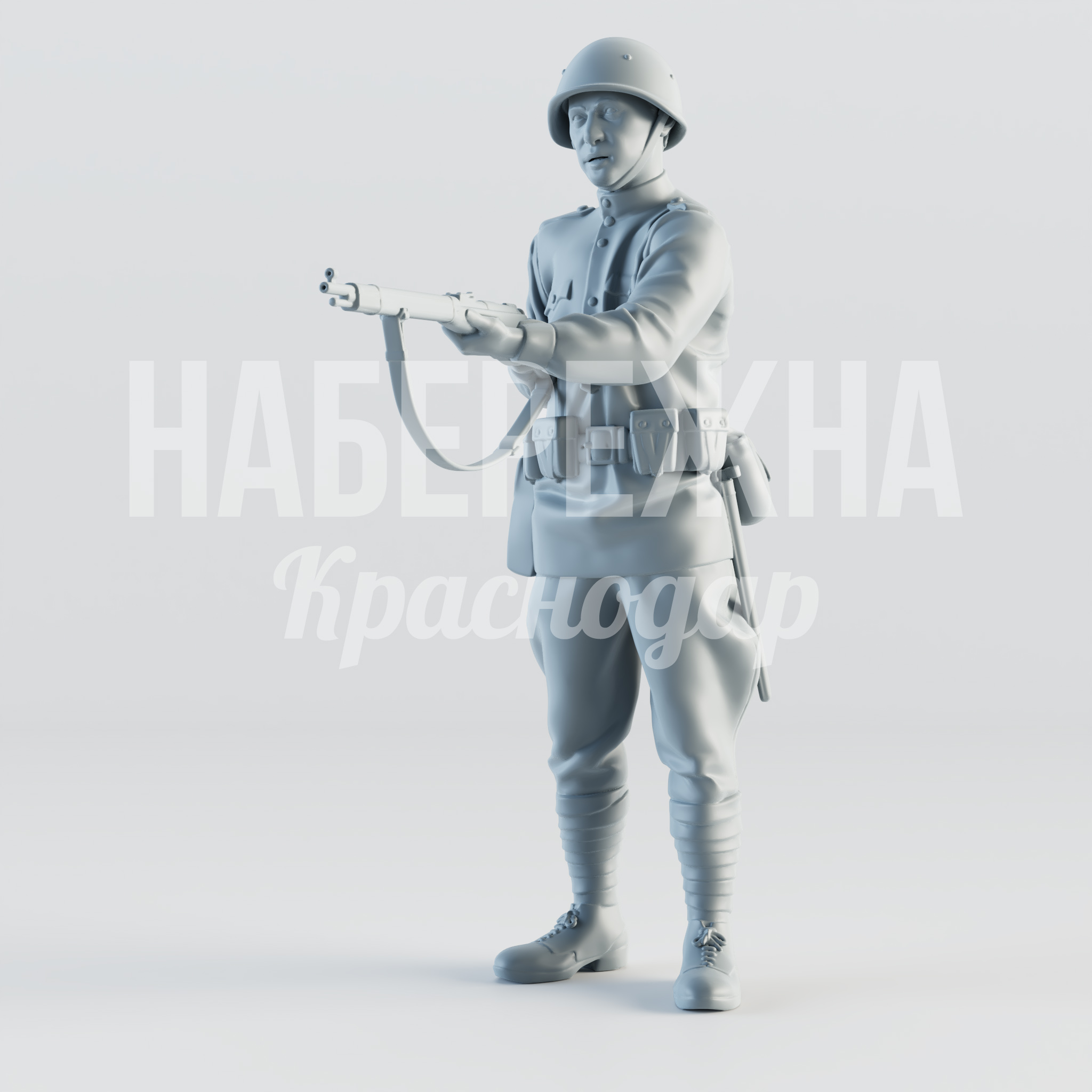 Солдат "Степанов" — купить, STF-22.053 | Набережна Солдат "Степанов" - купить, 1300x550x1750 мм, Стеклопластик