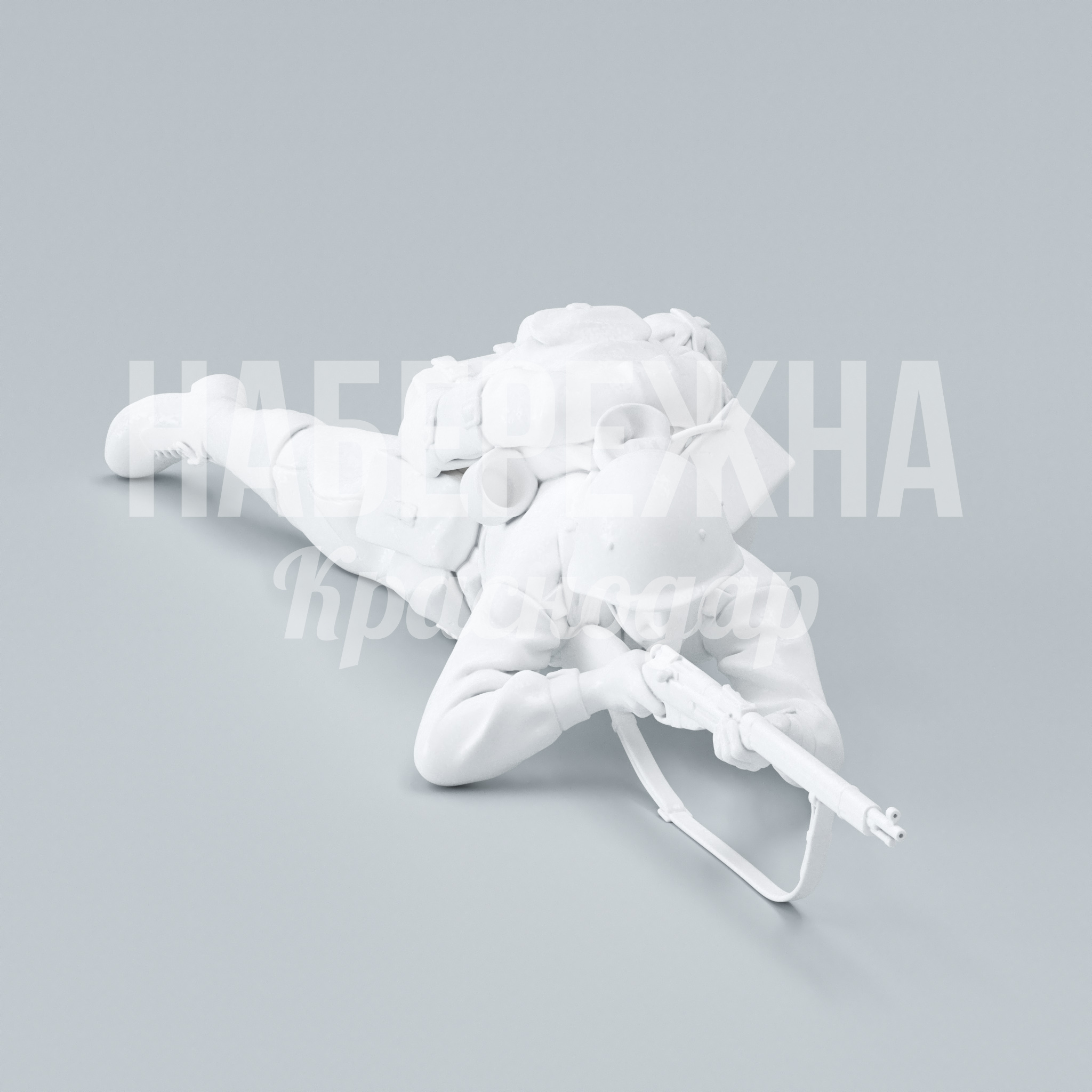 Солдат "Михайлов" 2640x910x530 мм. STF-22.059 Фигура солдата в полный рост для мемориалов и парков, стойкая к осадкам и ультрафиолету, срок службы более 25 лет.