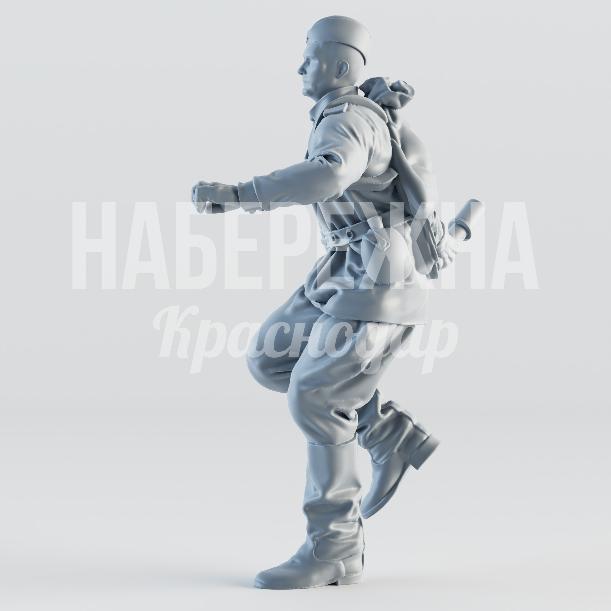 Солдат "Кузнецов" — купить, STF-22.061 | Набережна Солдат "Кузнецов" - купить, 930x1000x1560 мм, Стеклопластик