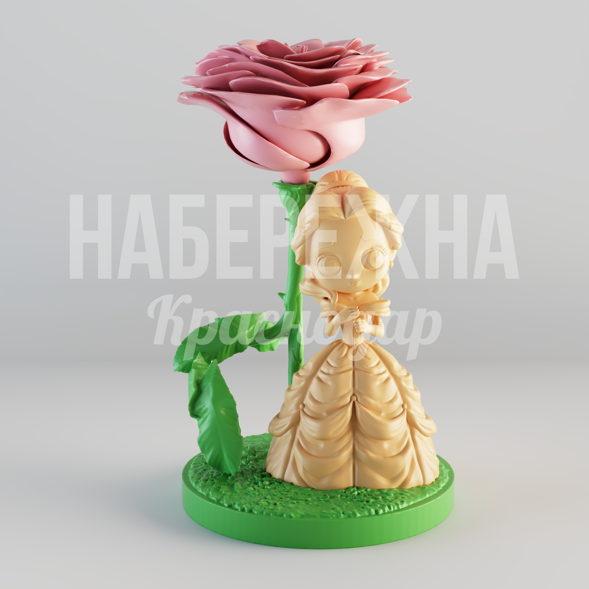 Белль из "Красавица и чудовище" — купить, STF-24.002 | Набережна Белль из "Красавица и чудовище" 930x870x1400 мм. STF-24.002 Скульптура персонажа Белль с розой для тематического оформления парков, площадок и фотозон. Яркие детали.