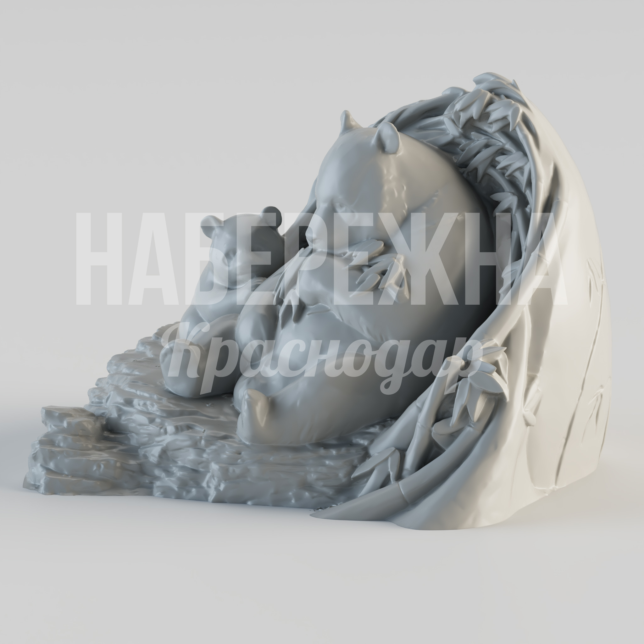 Композиция с пандами - купить, 2870x2630x2000 мм, Стеклопластик