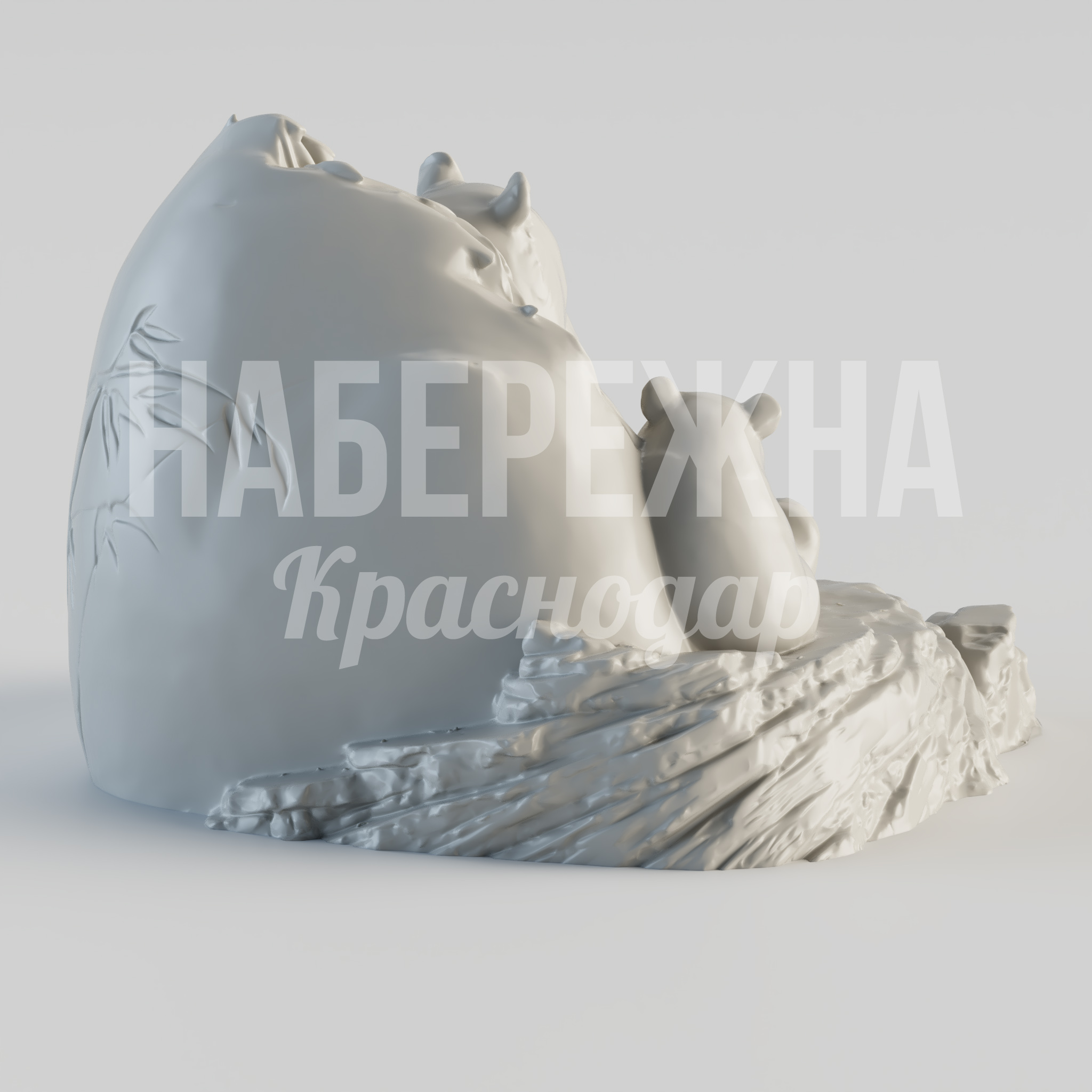 Композиция с пандами - заказать, Животные, Стеклопластик