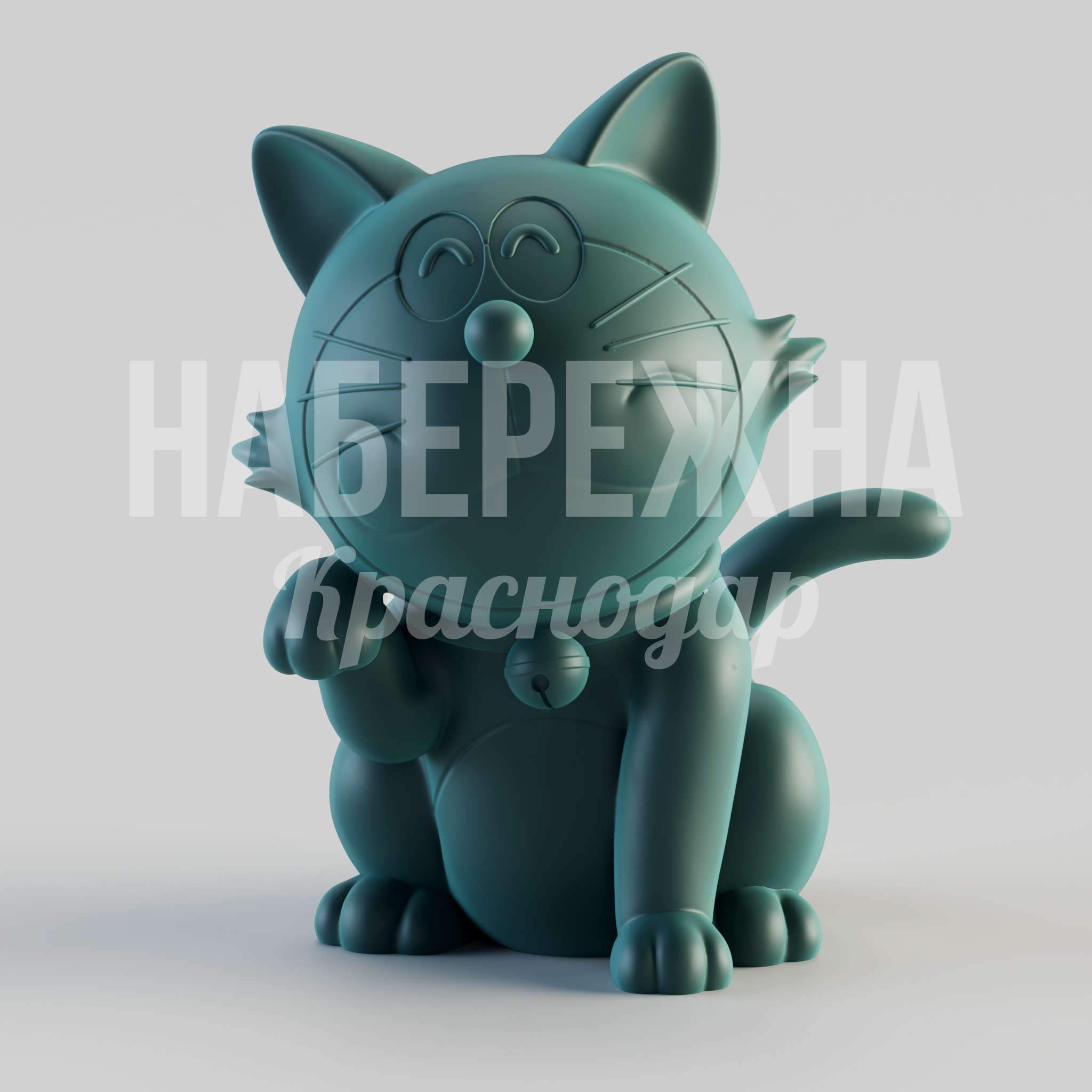 Doraemon 900x700x1000 мм. STF-24.015 Фигура персонажа из стеклопластика, устойчива к осадкам и УФ-излучению, привлекает внимание посетителей.