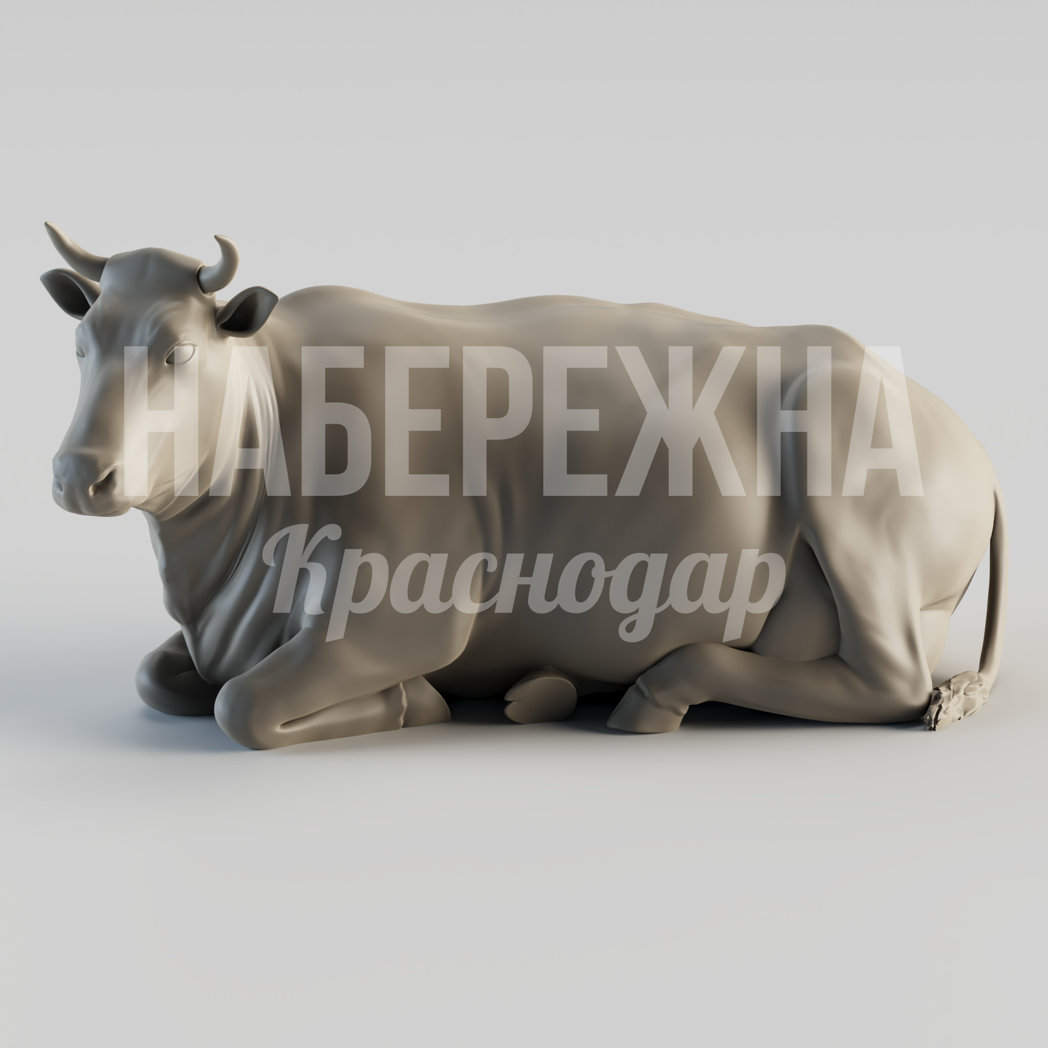 Корова Puveufdi лежит - купить, 4000x2150x2000 мм, Стеклопластик