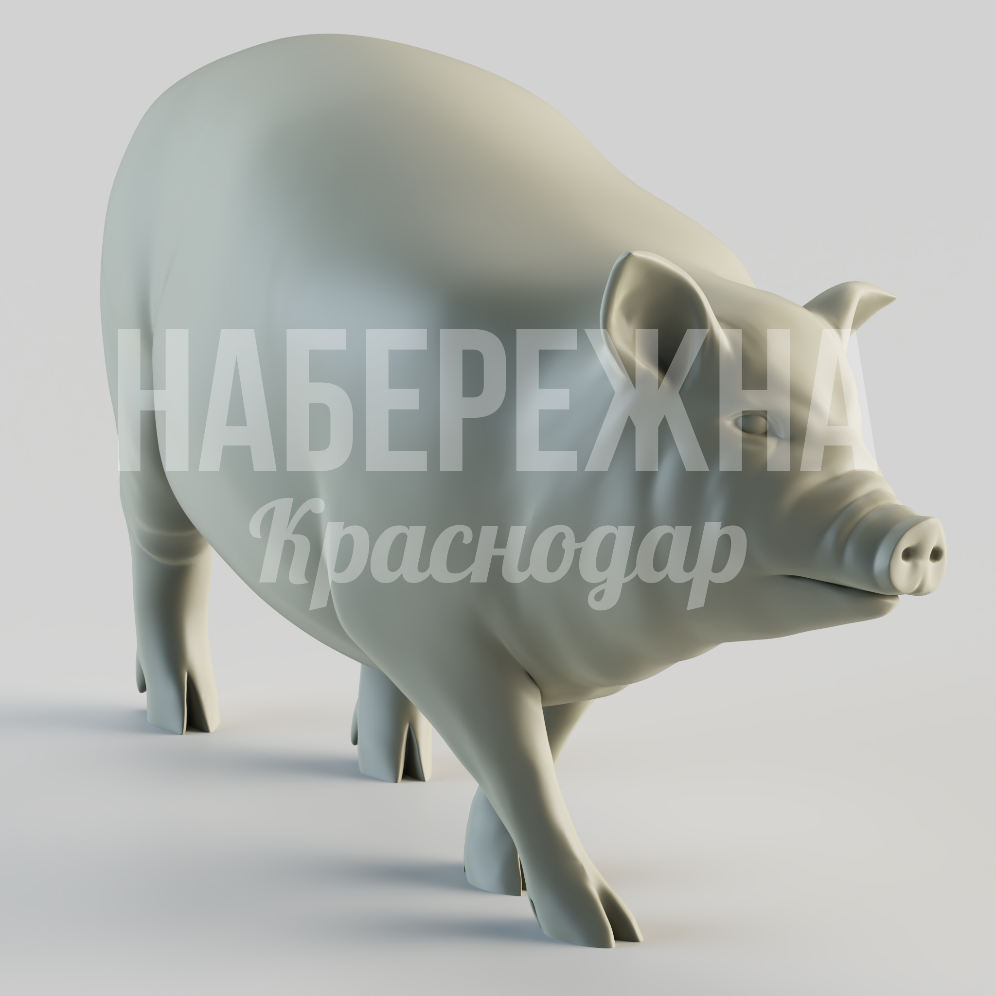 Свинья Bidnö 3250x1360x1750 мм. STF-24.021 Скульптура свиньи в натуральную величину для зон отдыха и парков. Устойчива к осадкам и УФ-излучению.