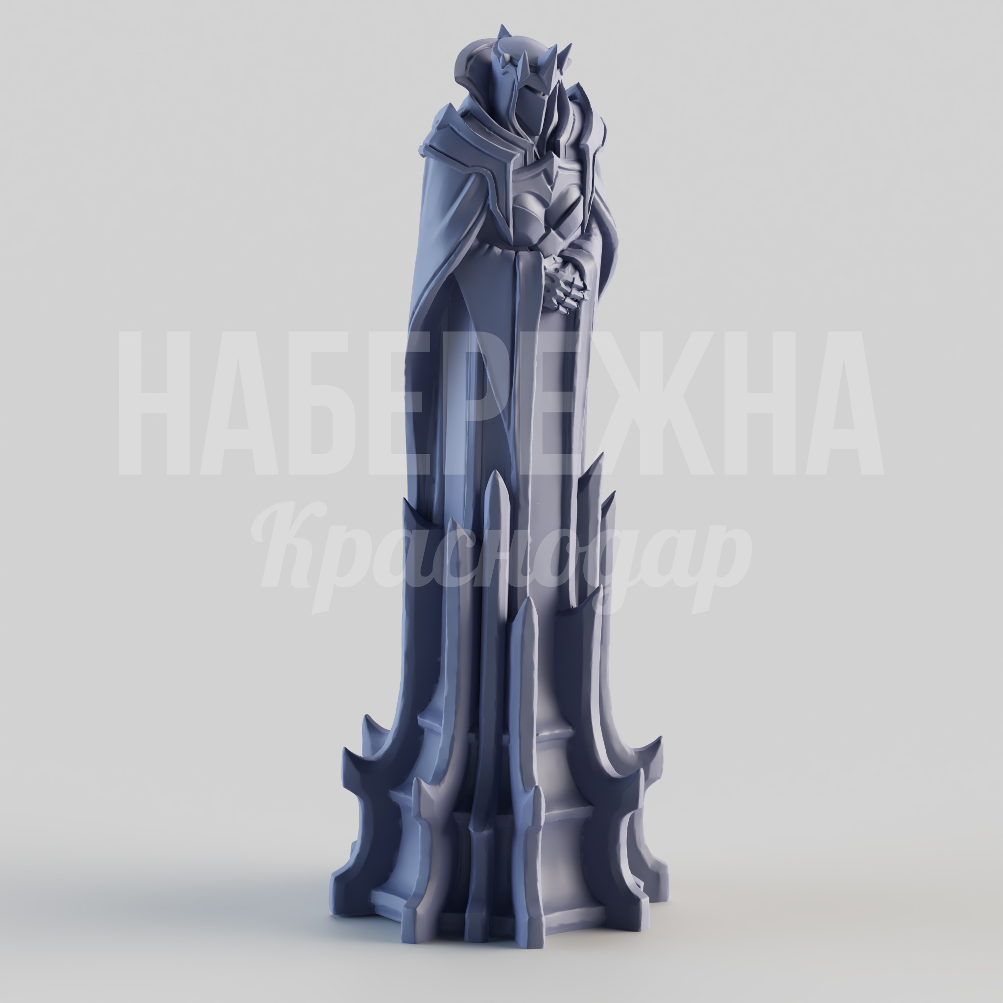 Фентези Шахматы Ферзь 310x300x900 мм. STF-24.022-2 Декоративная скульптура шахматного ферзя с детализированной резьбой для оформления парков и тематических зон.