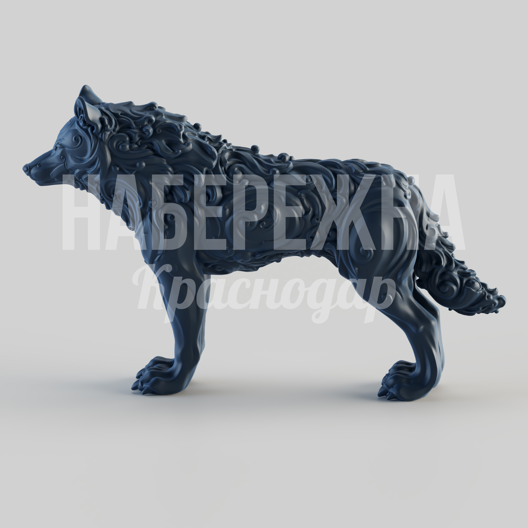 Волк Gekki - купить, 1600x350x1000 мм, Стеклопластик