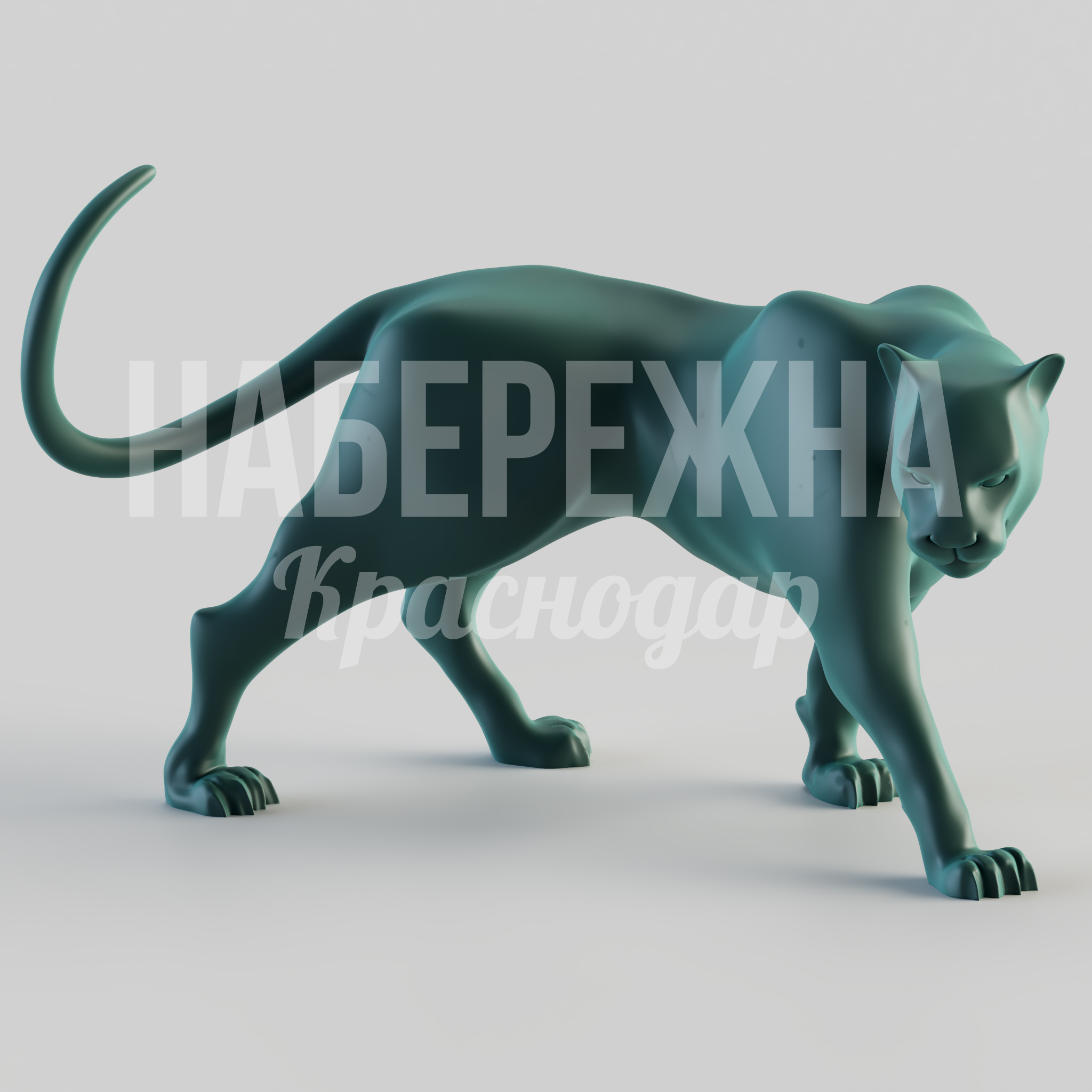 Львица Rum 1400x700x900 мм. STF-24.028 Скульптура львицы в динамичной позе для парковых зон. Покрытие в 200+ цветах RAL. Защита от УФ и осадков.