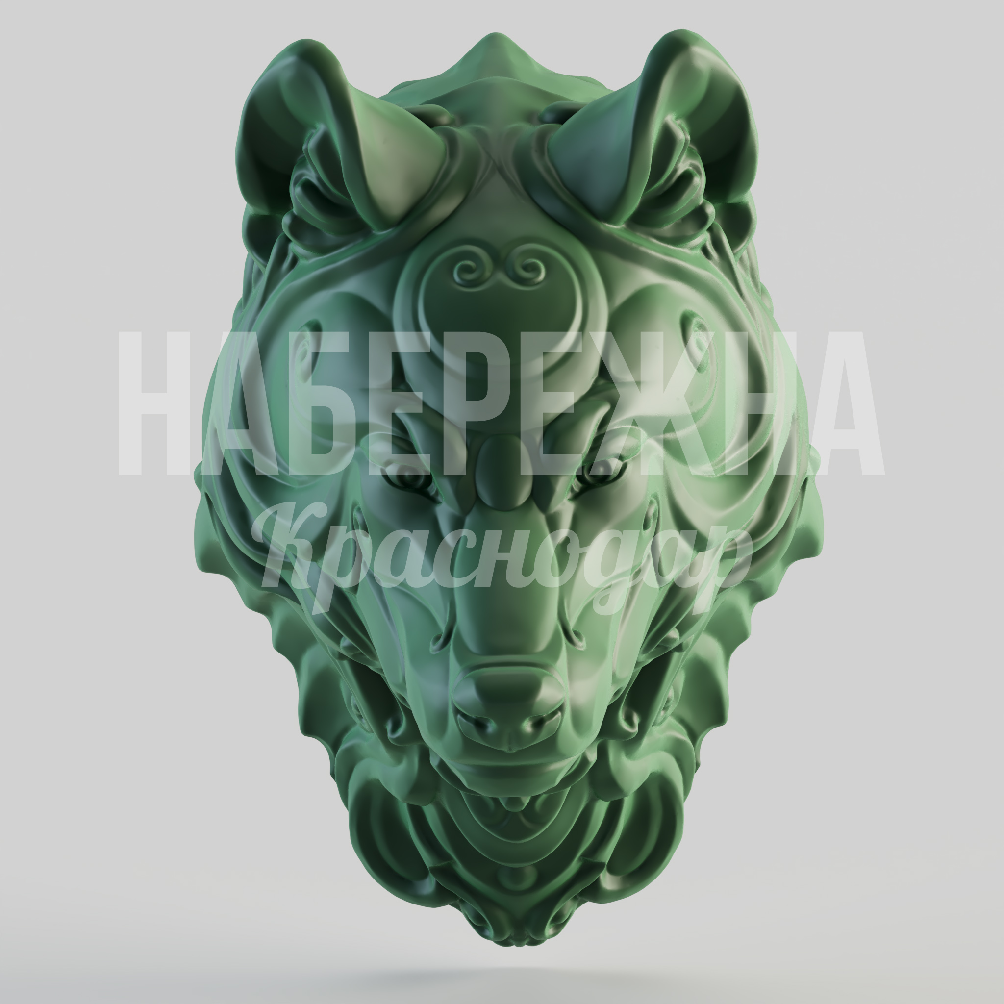 Голова волка Freki - купить, 1200x1500x1900 мм, Стеклопластик