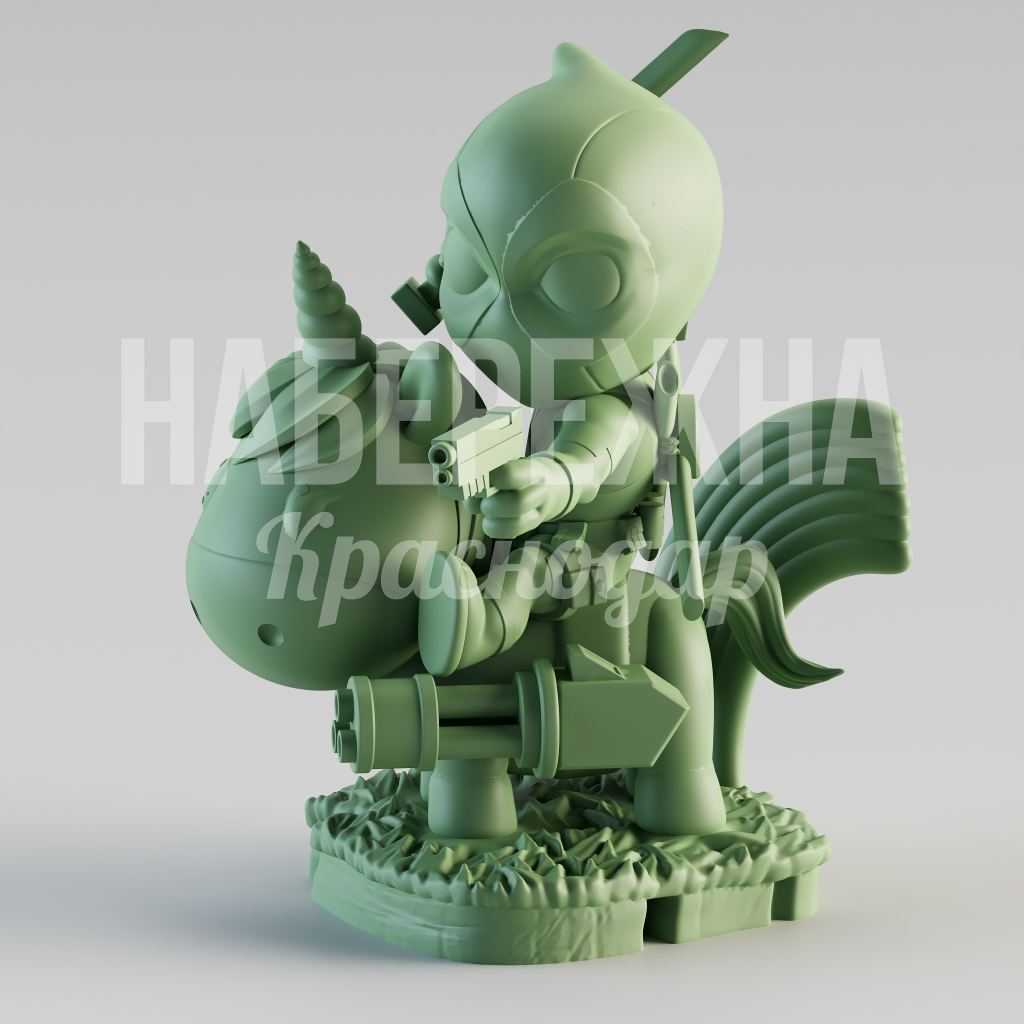 Дедпул на единороге - заказать, Персонажи, Стеклопластик