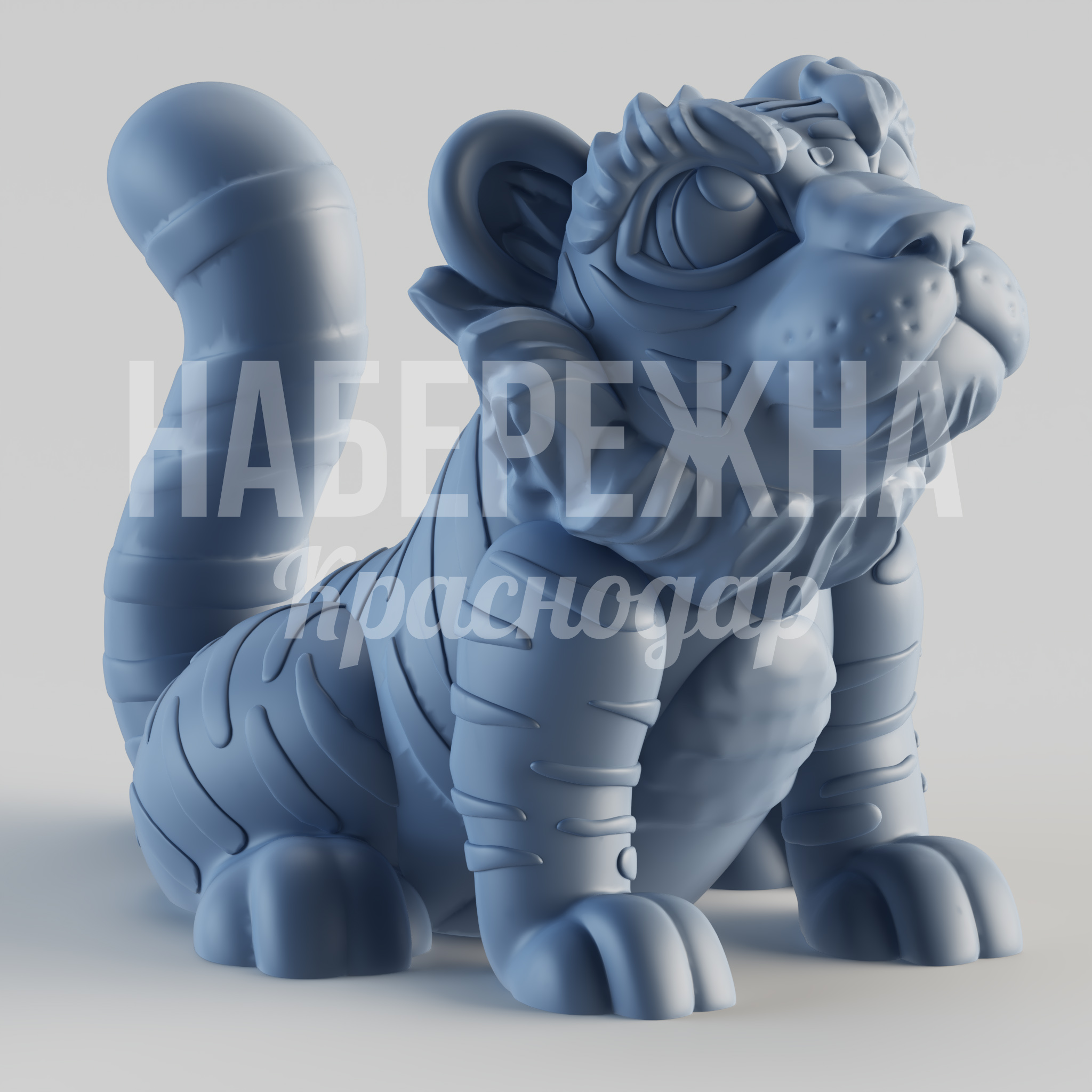 Тигр Bokmi 1350x870x960 мм. STF-24.059 Скульптура тигра с детализированной проработкой форм. Устойчива к осадкам и УФ-лучам. Для парков и зон отдыха.