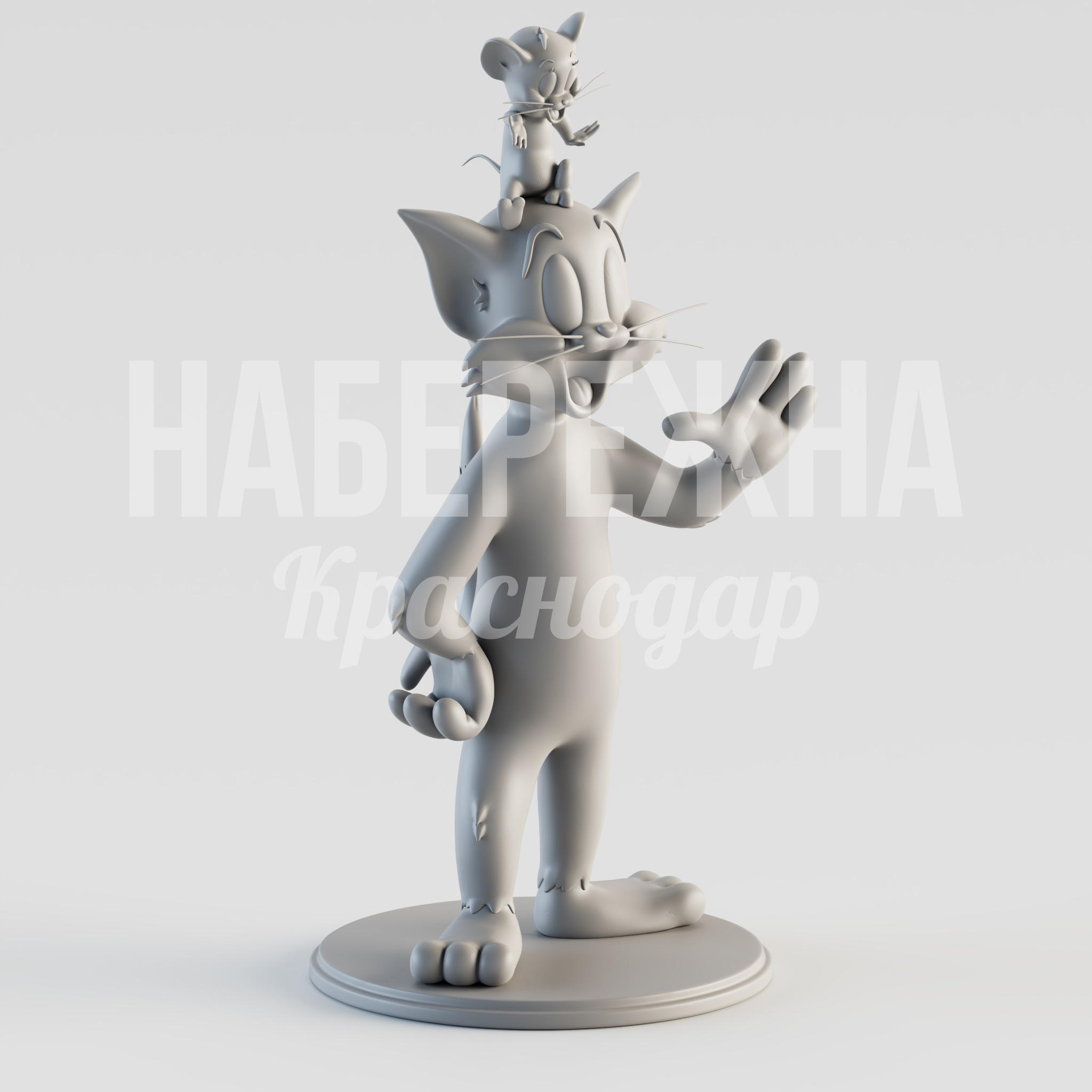 Том и Джерри 500x500x1000 мм. STF-24.064 Фигура Тома и Джерри из прочного композита. Яркий акцент для детских зон и парков развлечений. Привлекает внимание.