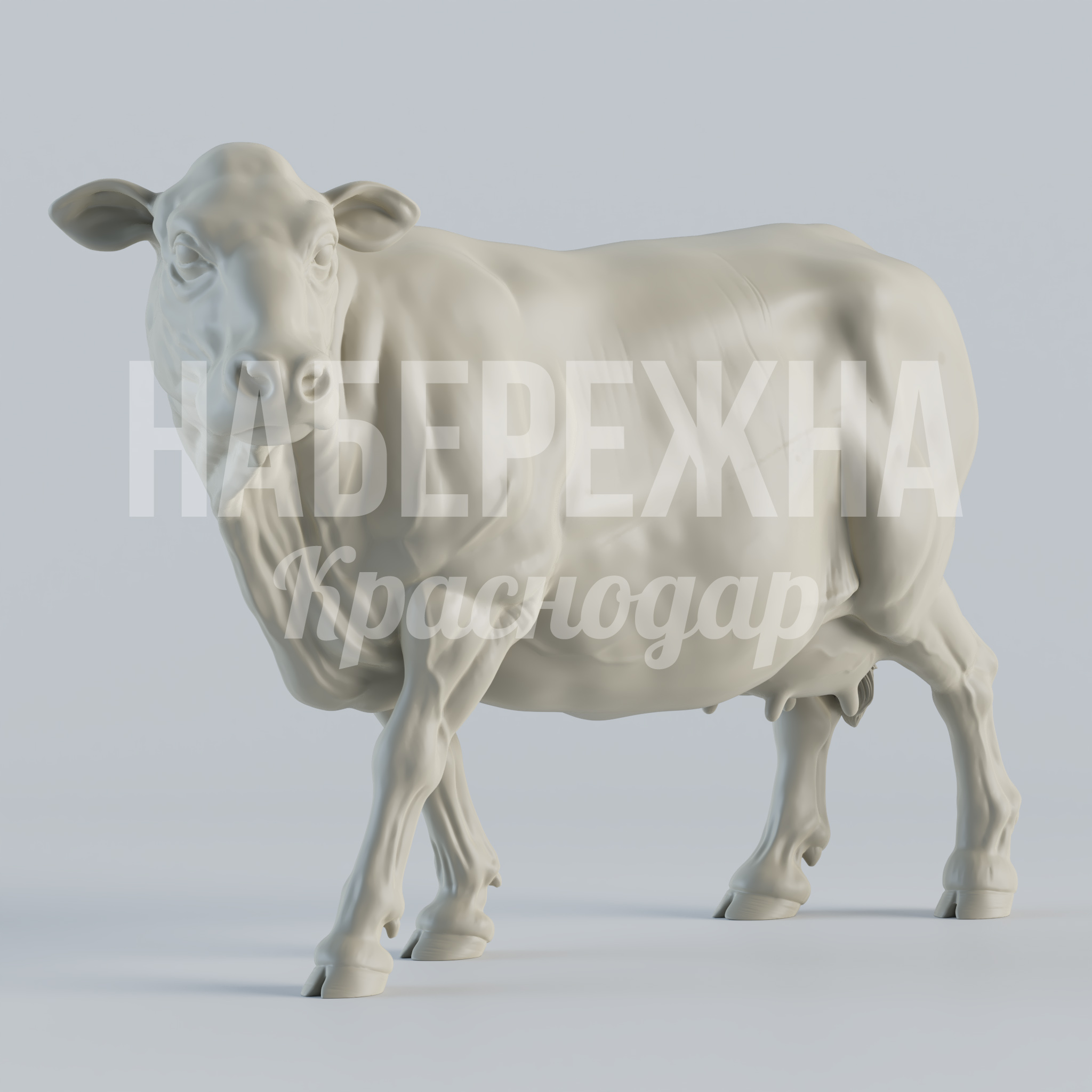 Корова Åjki 520x1350x820 мм. STF-24.069 Скульптура коровы в натуральную величину. Прочный композит, устойчивый к осадкам. Привлекает внимание посетителей.