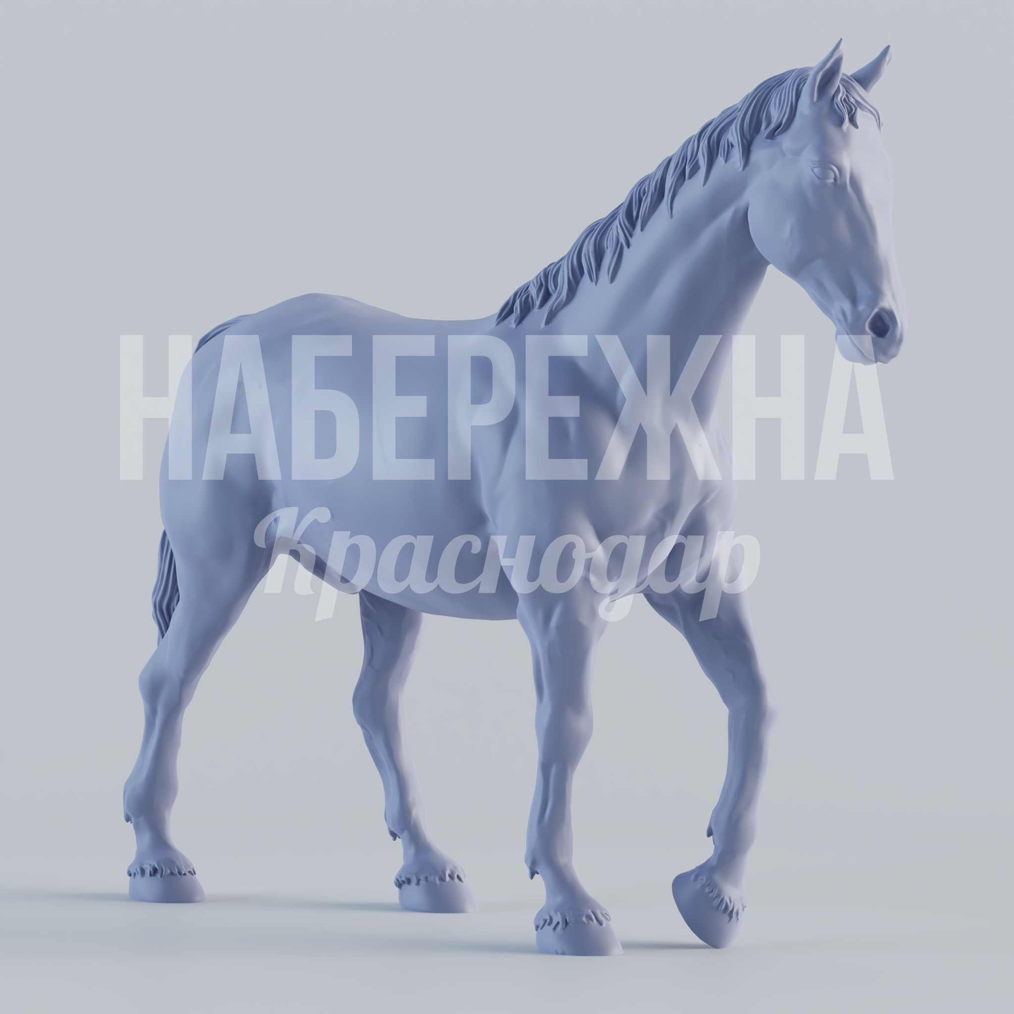 Лошадь Ujdoyru 330x1150x1050 мм. STF-24.070 Скульптура лошади в полный рост для оформления парков, площадей и общественных пространств городской среды.