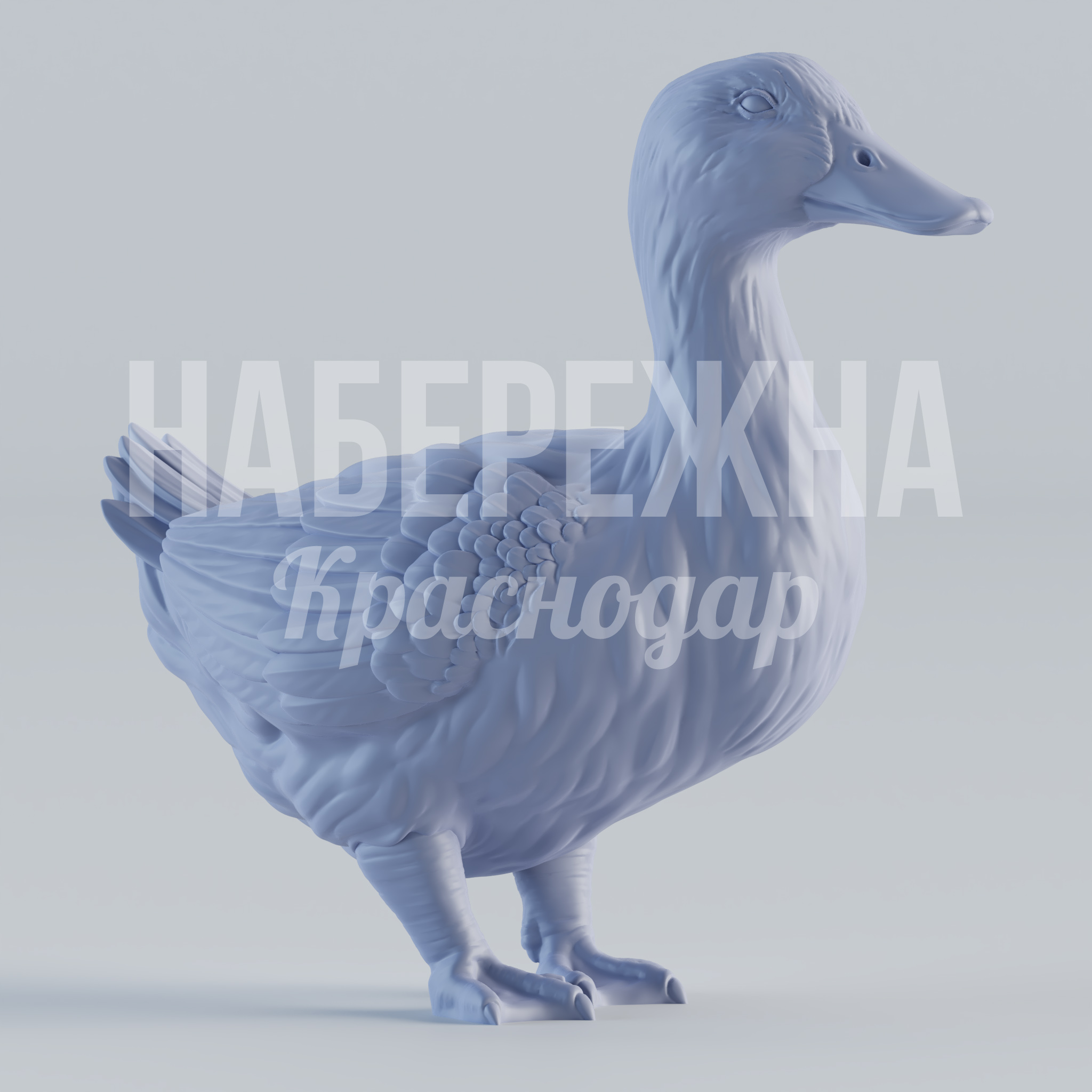 Утка Iyköil 200x350x350 мм. STF-24.072 Декоративная фигура утки с детализированной проработкой перьев, устойчива к осадкам, для парков и зон отдыха.