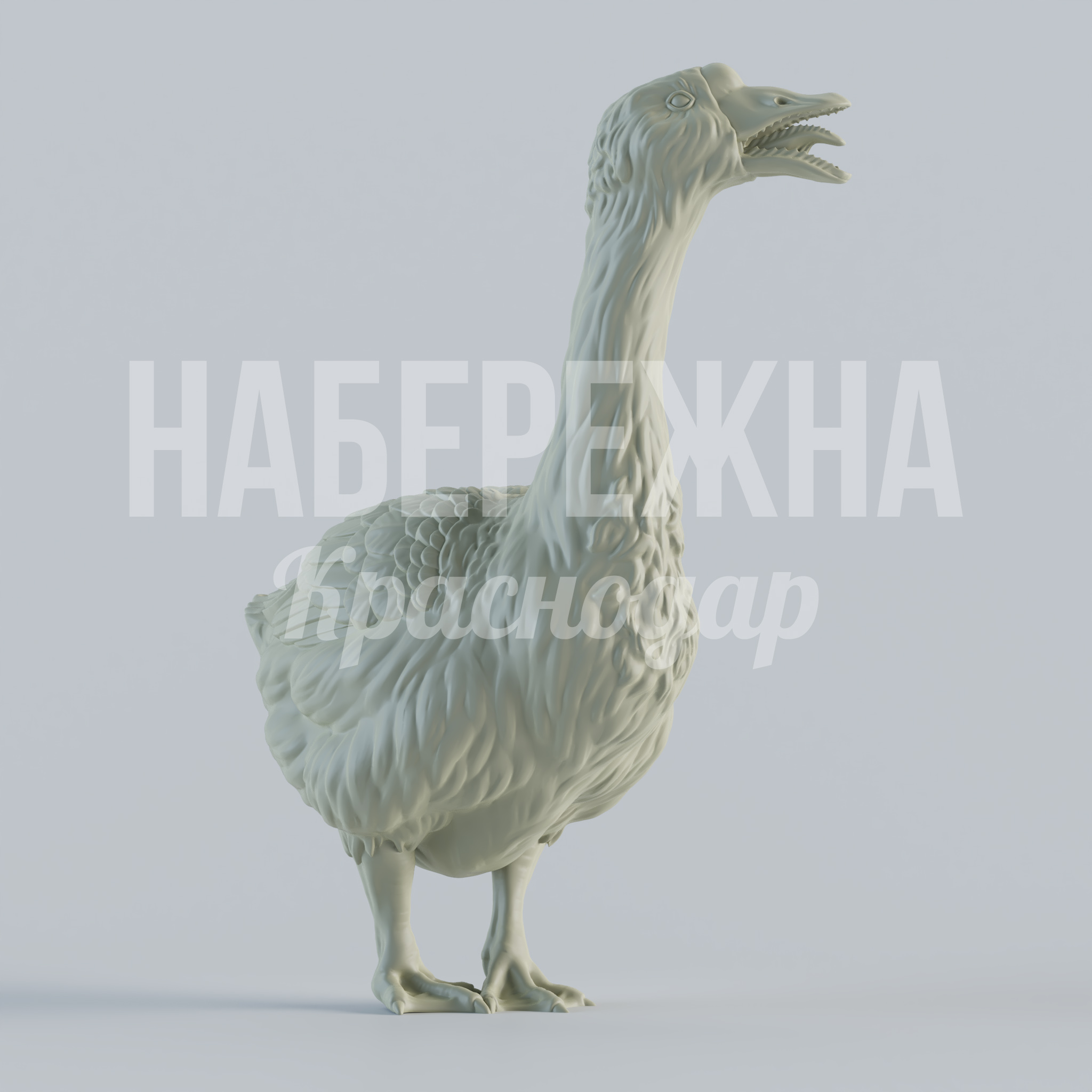 Гусь Huynek 350x666x900 мм. STF-24.075-1 Декоративная фигура гуся с детализированным оперением для парков и общественных пространств, стойкая к осадкам.