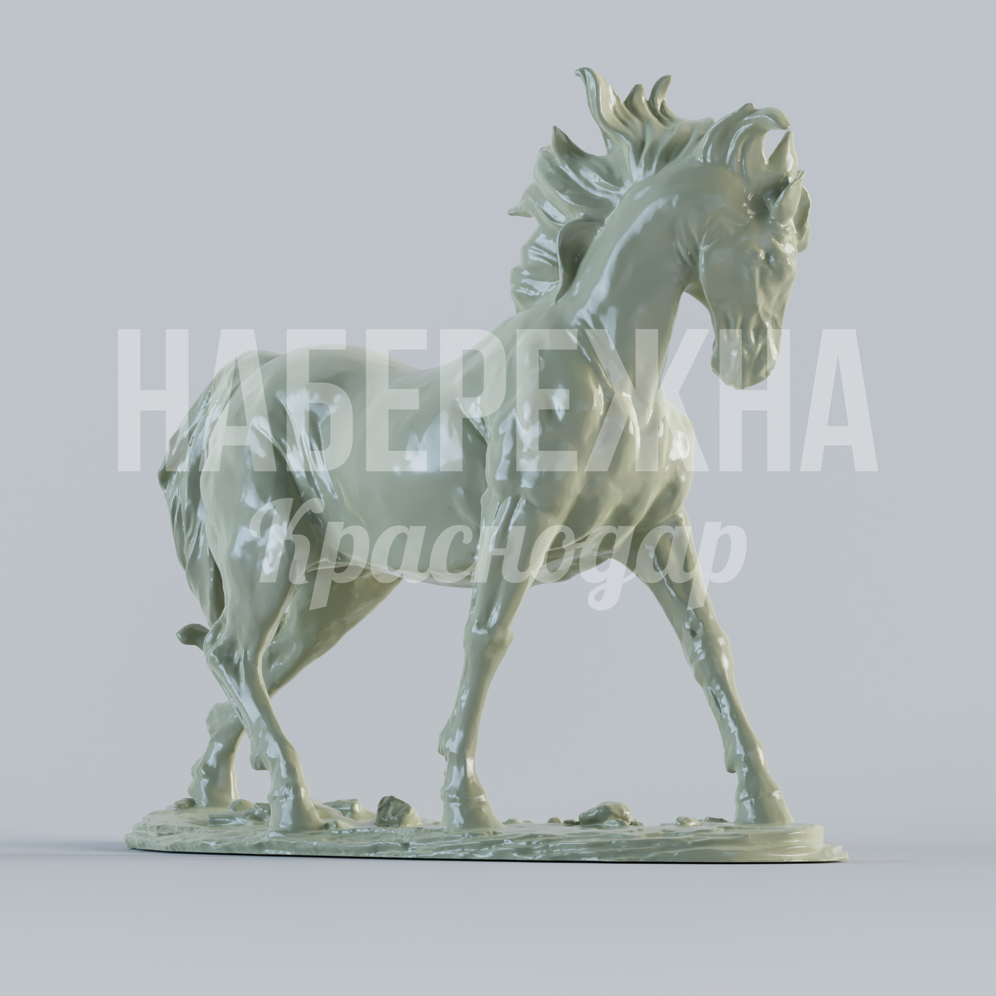 Лошадь Vinso 700x1500x1500 мм. STF-24.087 Скульптура лошади для благоустройства парков и площадей. Детализированная форма, устойчивость к погодным условиям.