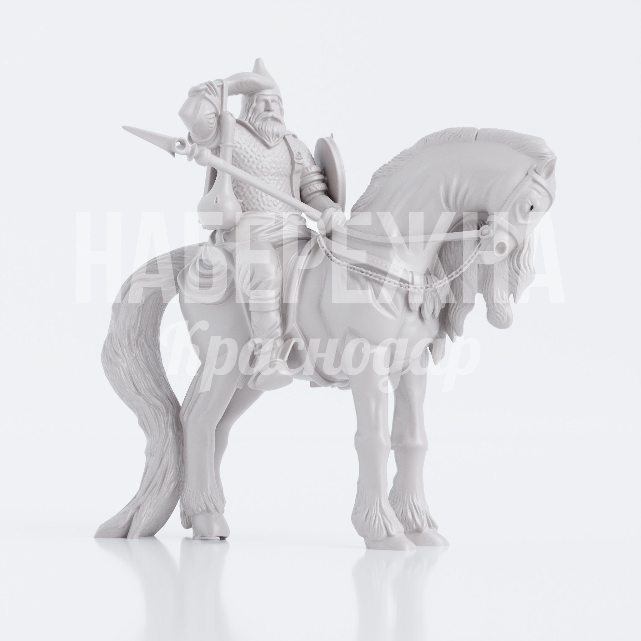 Фигура "Богатырь на коне" из стеклопластика