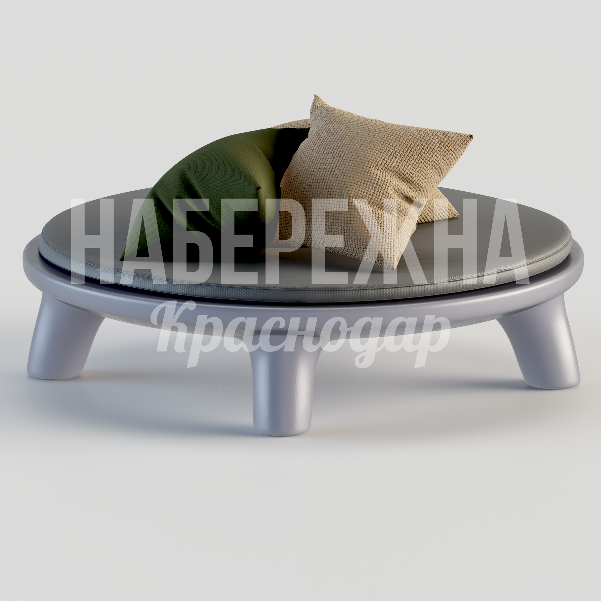 Диван Mordi 1950x1950x550 мм. STM-24.017 Диван круглой формы с мягкими подушками для зон отдыха в парках, скверах и общественных пространствах.