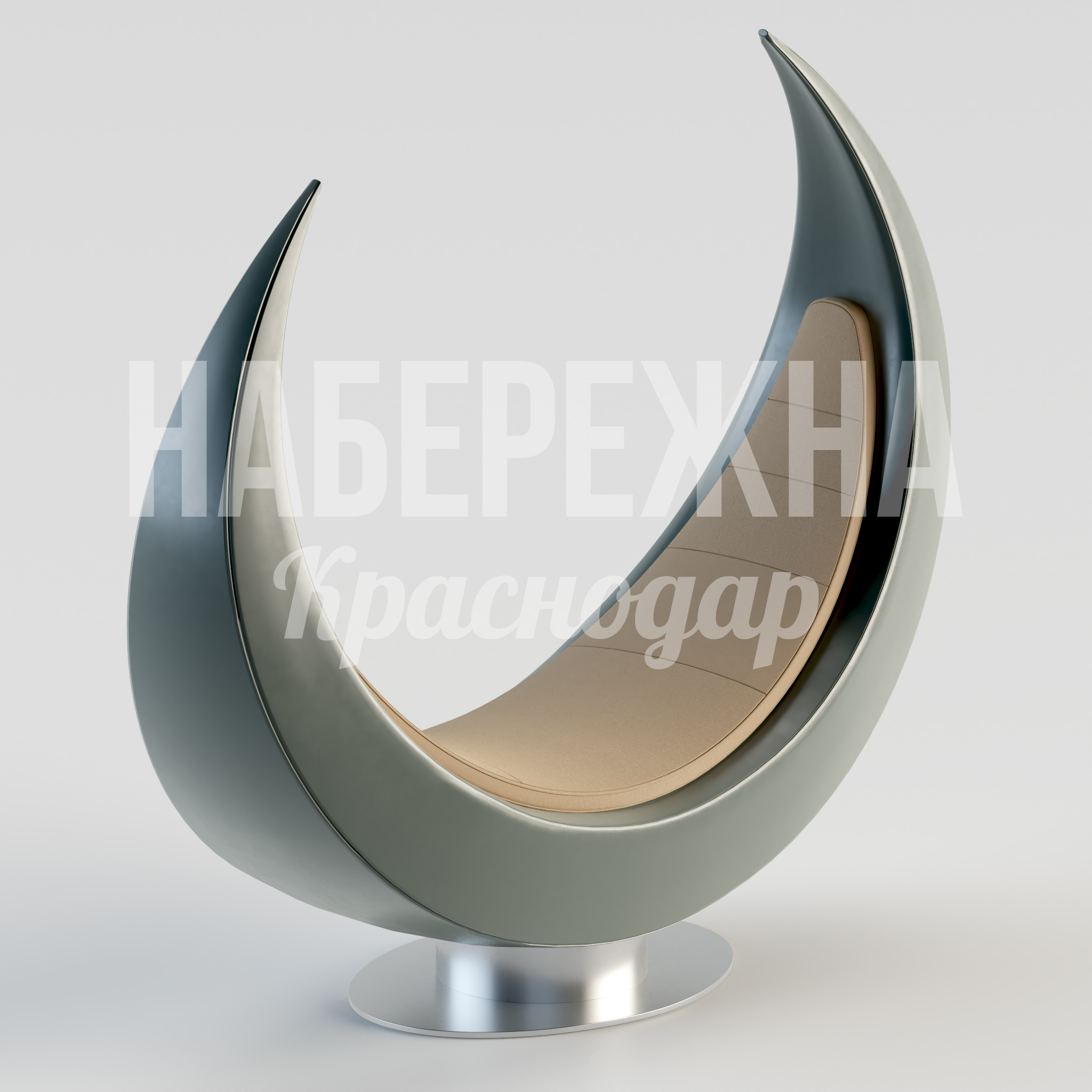 Диван Uyre 870x2700x2170 мм. STM-24.023 Диван с обтекаемым корпусом из композита на стальной опоре. Защита от осадков, вместительное сиденье для зон отдыха.