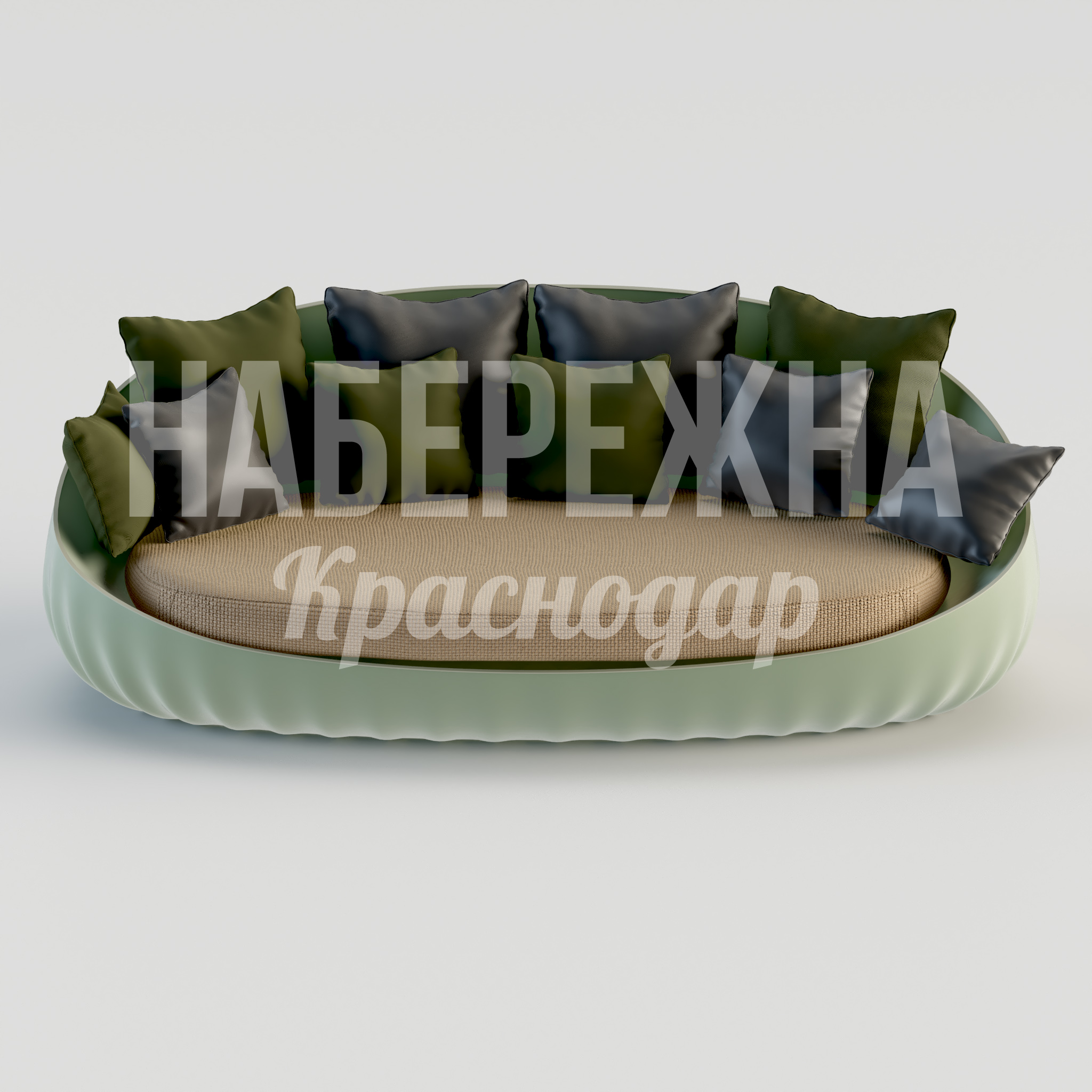 Диван Öcbudå - купить, 1400x2500x850 мм, Стеклопластик