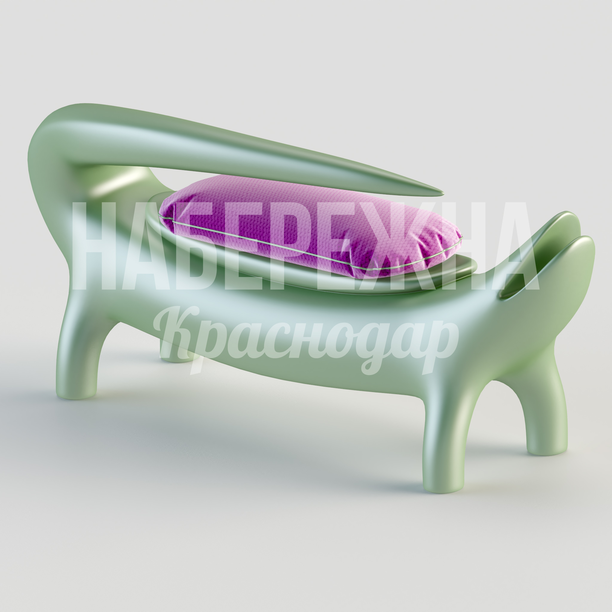 Диван Lou 600x1650x770 мм. STM-24.045 Диван с плавными формами из композитного материала, стойкий к влаге и УФ-лучам, для парков и набережных.