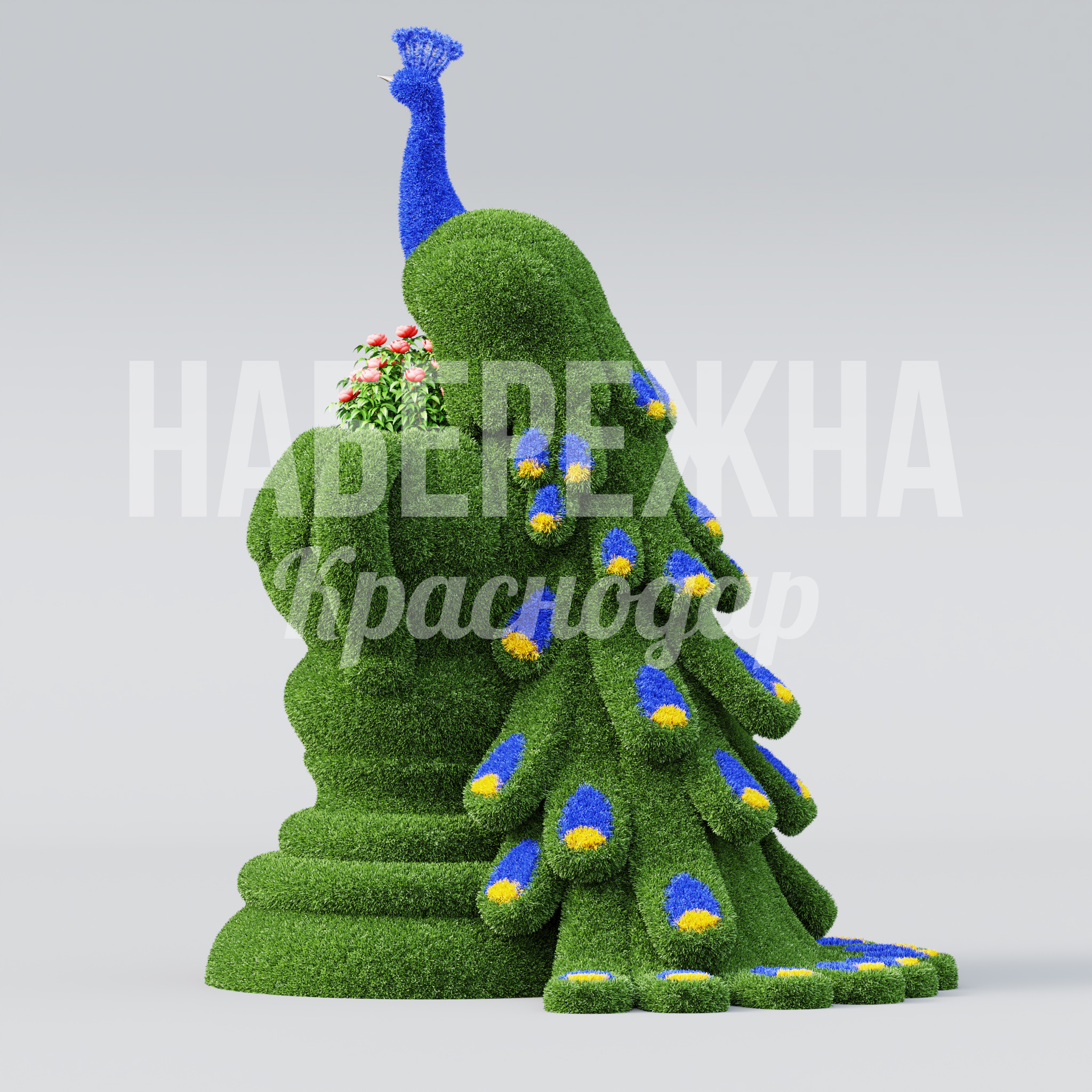 Павлин Ruuf с вазой - фото 6