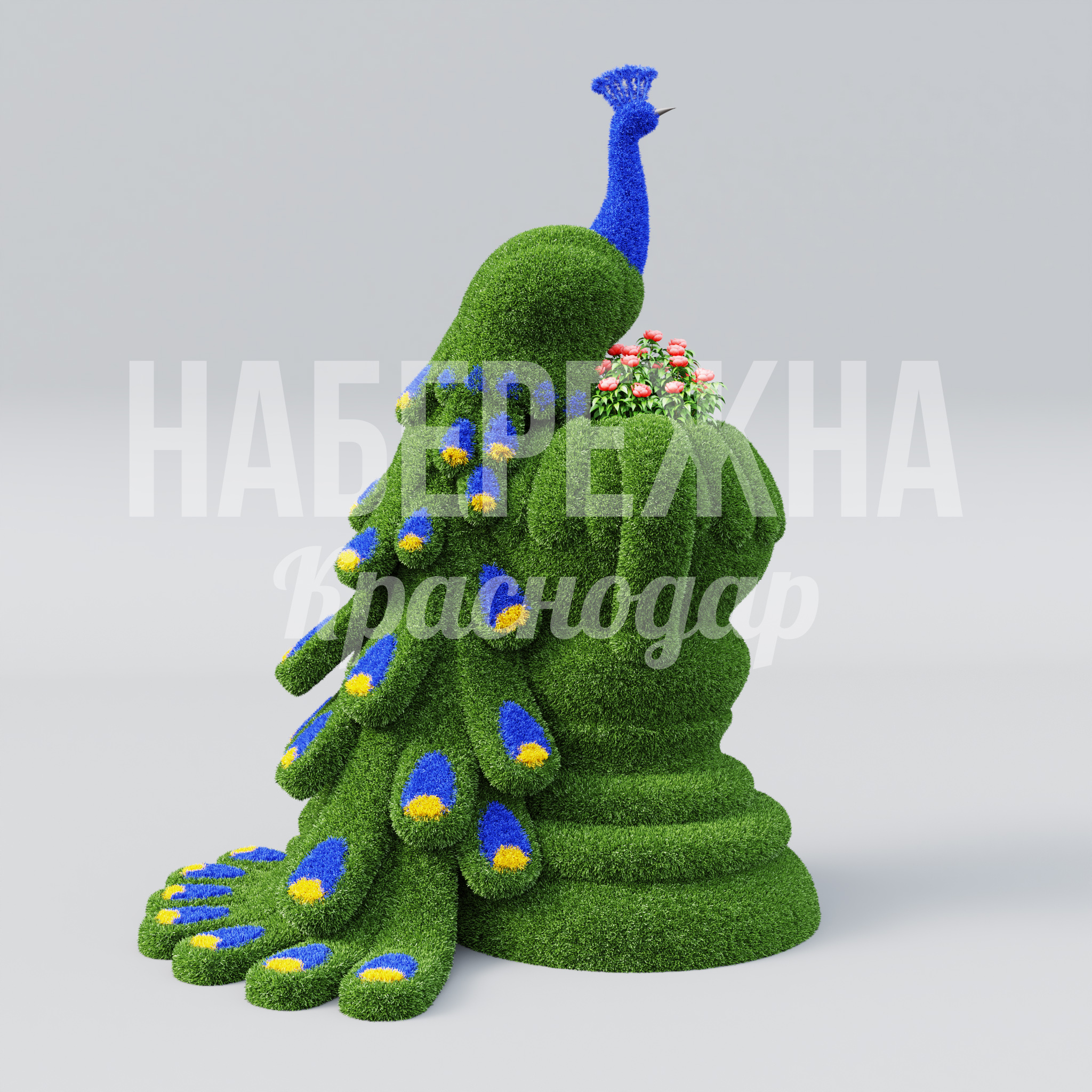 Павлин Ruuf с вазой - фото 4