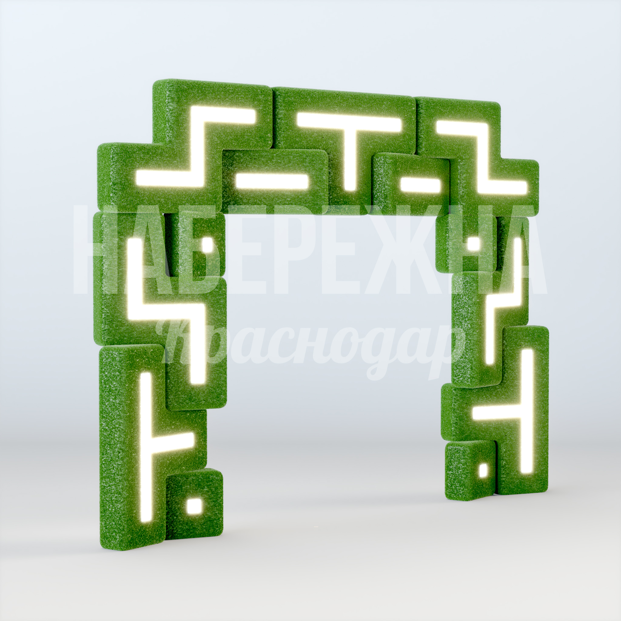 Арка Mersu 570x5630x420 мм. TOP-25.003 Арка с геометрическим орнаментом и встроенной подсветкой. Создаёт эффектную входную зону парков и скверов.