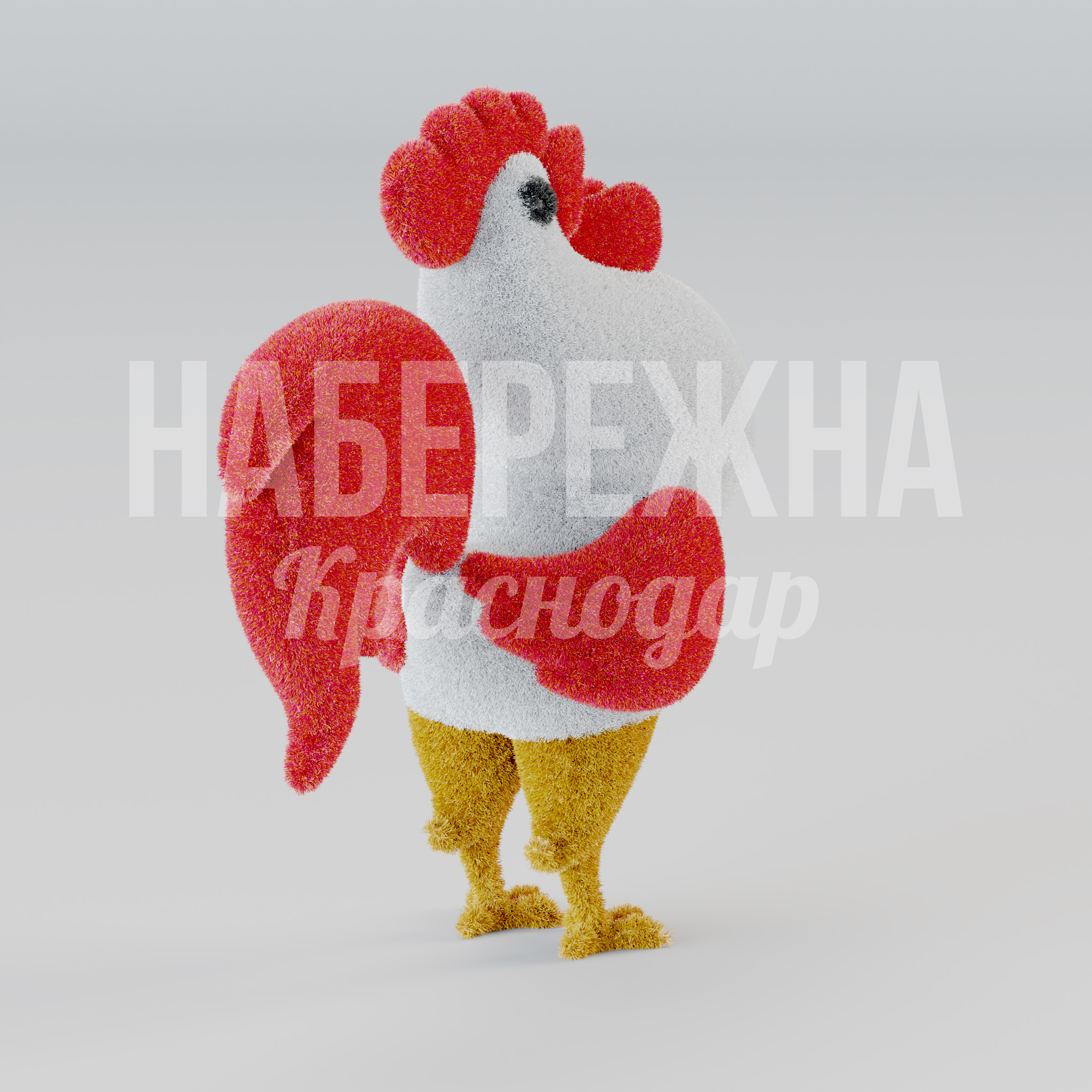 Петух Cekpu - заказать, Птицы, Металл, Искусственная трава