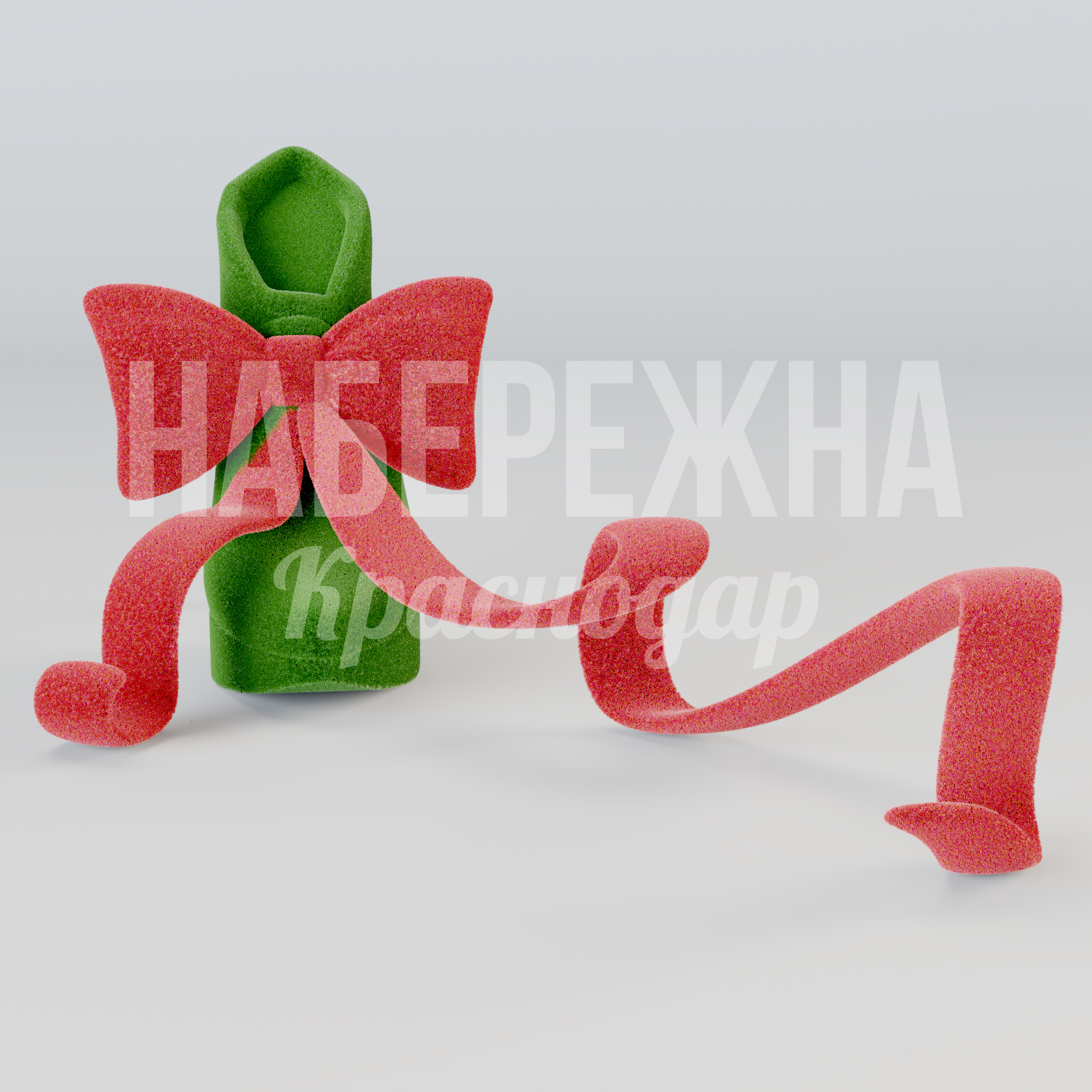 Туфля Odaprio 2900x4260x1780 мм. TOP-25.029 Арт-объект в форме туфли с бантом из искусственной травы для детских площадок и парковых зон.