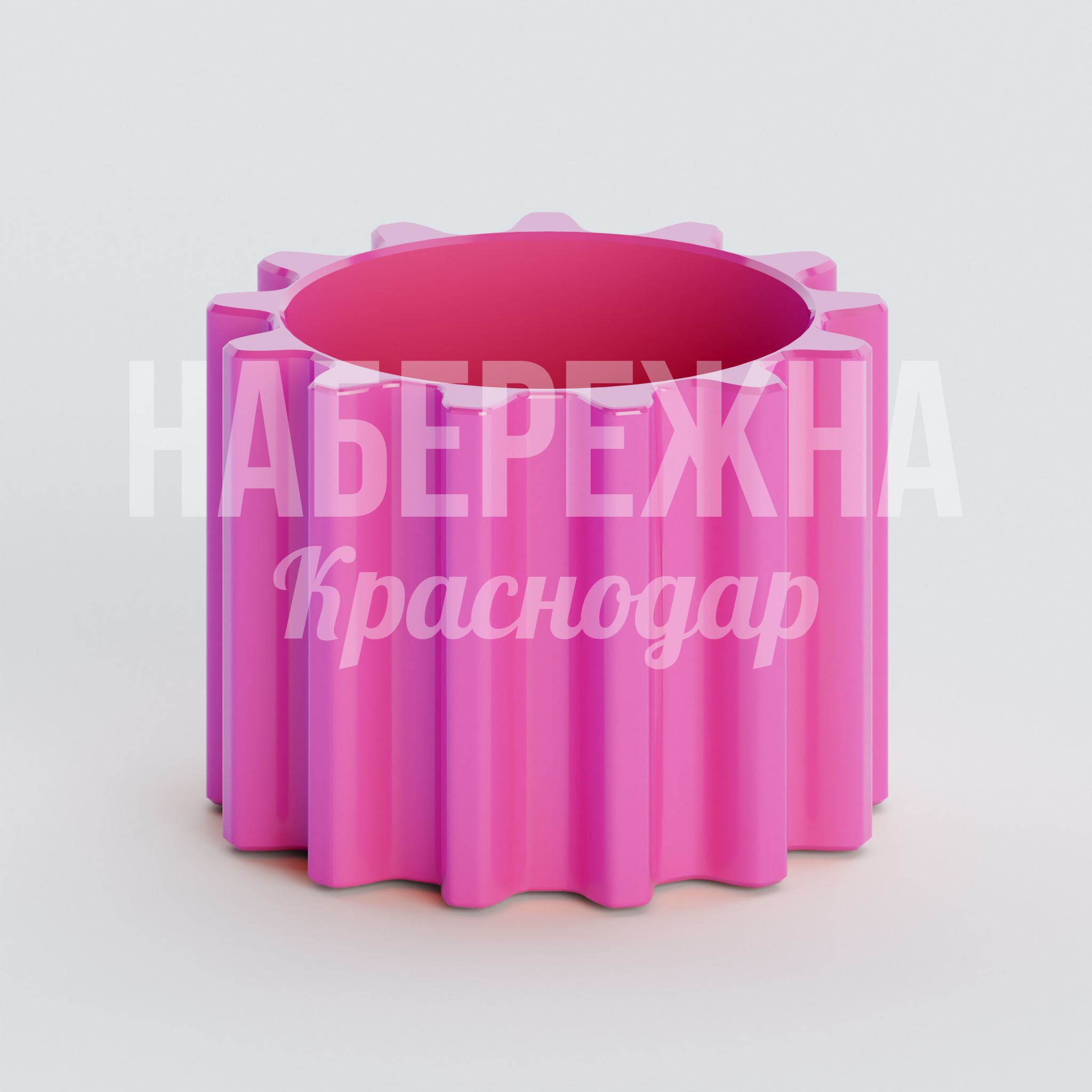 Вазон Ved 550x550x400 мм. ZVA-20.011 Вазон с волнистой конструкцией для озеленения улиц. Устойчив к осадкам и перепадам температур. Яркие цвета RAL.