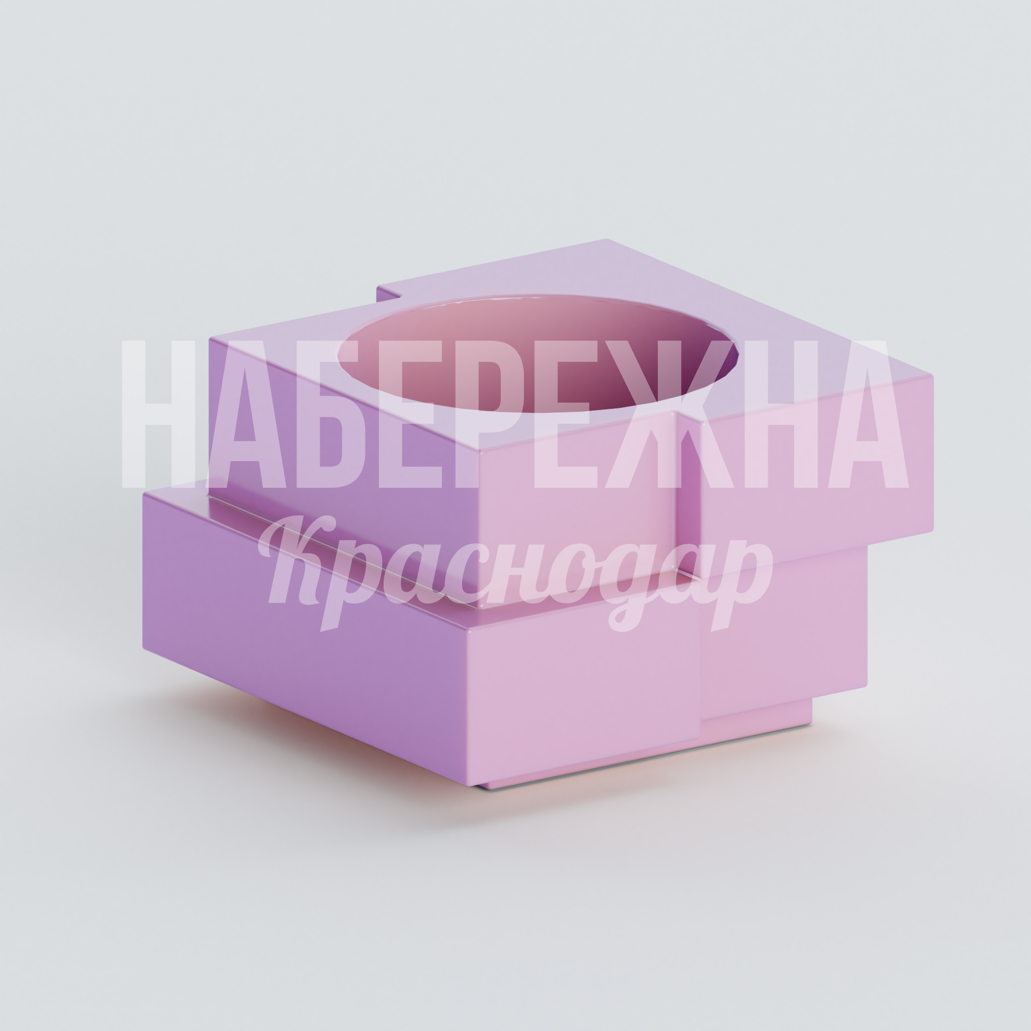 Вазон Råhyicfi 720x720x450 мм. ZVA-20.015 Вазон квадратной формы с круглым отверстием для растений. Доступен в палитре RAL. Устойчив к УФ и осадкам.