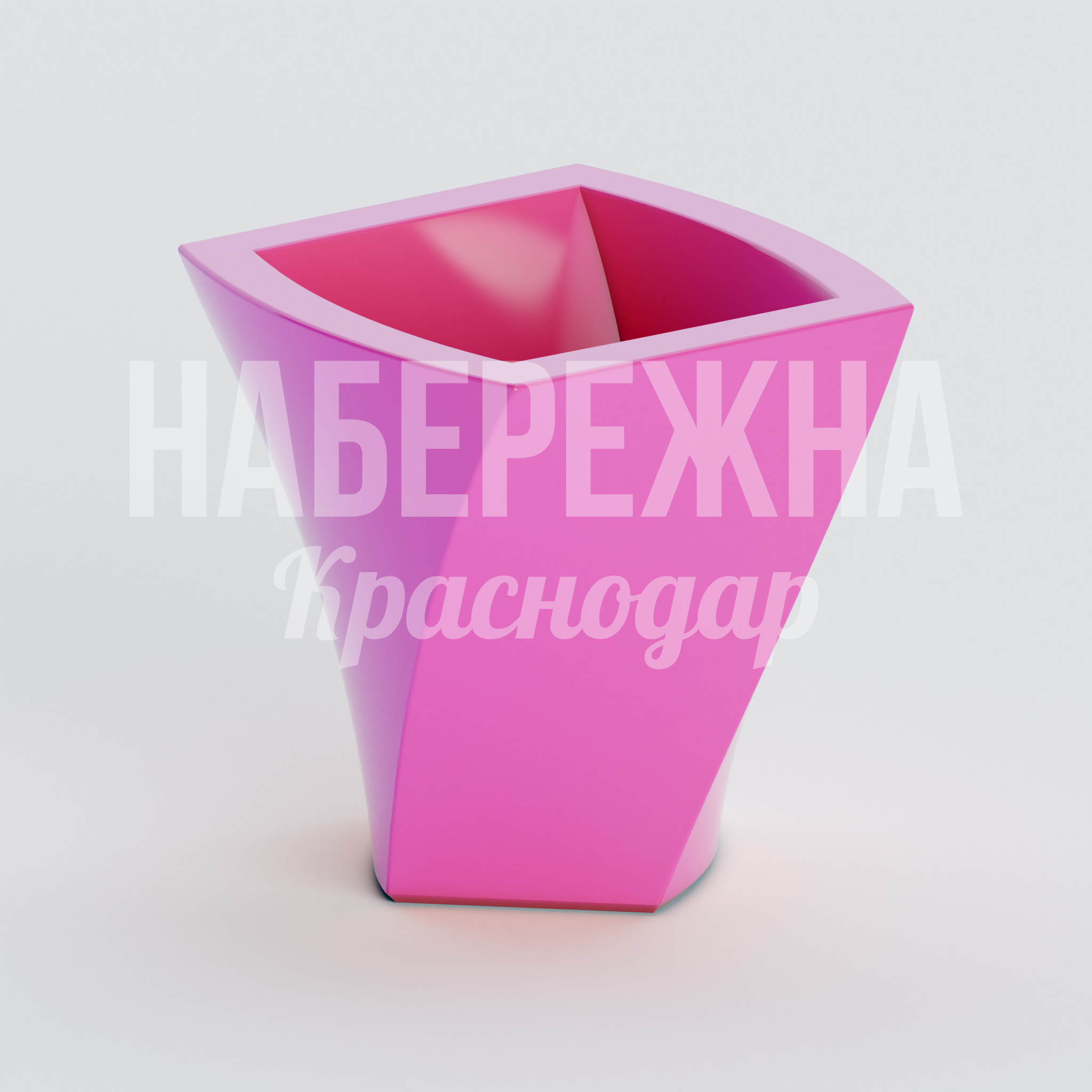 Вазон Mif 1000x1000x1000 мм. ZVA-20.025 Вазон с геометрическим дизайном для озеленения городских пространств. Стойкий к UV-излучению и осадкам.