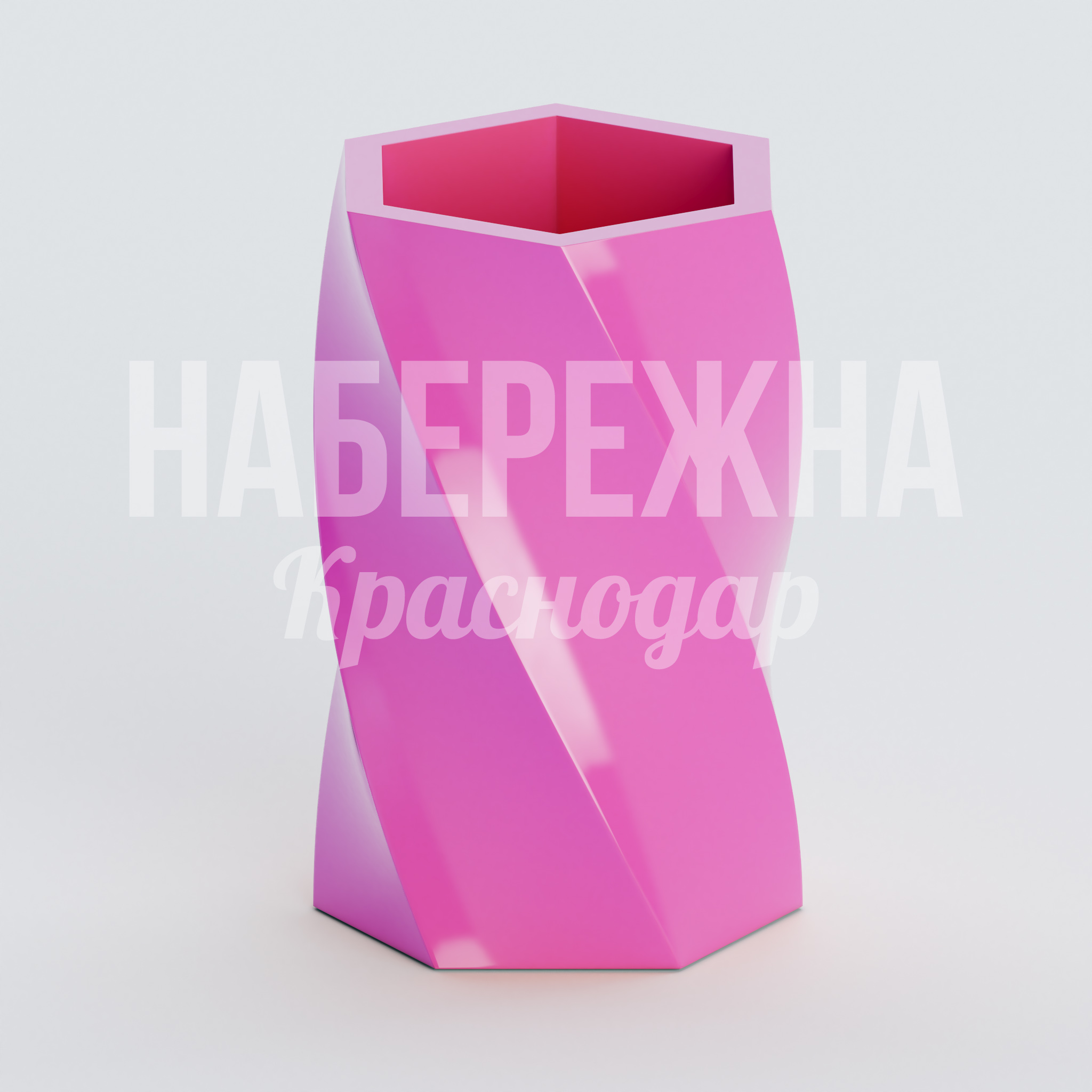 Вазон Evkoktu 520x520x800 мм. ZVA-20.051 Вазон с геометрическим дизайном для городского озеленения. Выдерживает перепады температур и УФ-излучение.